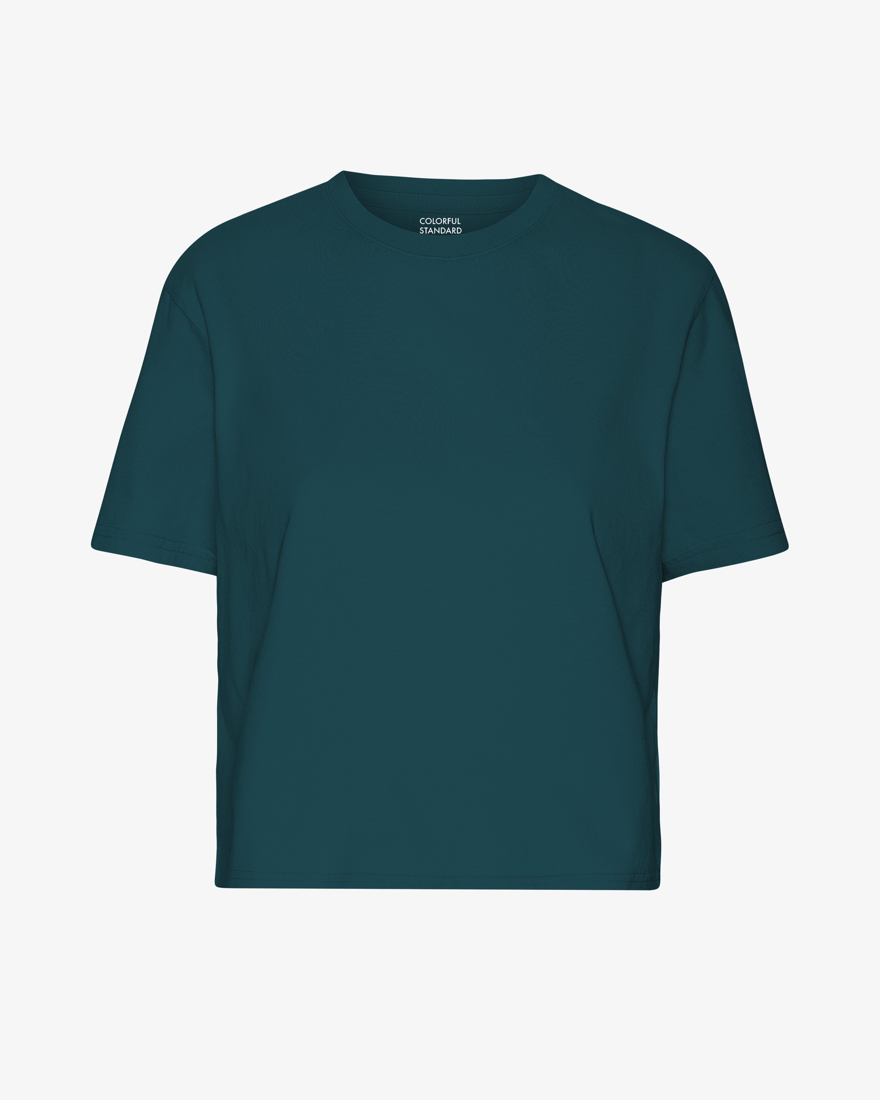 Organic Boxy Crop Tee - Ocean Green