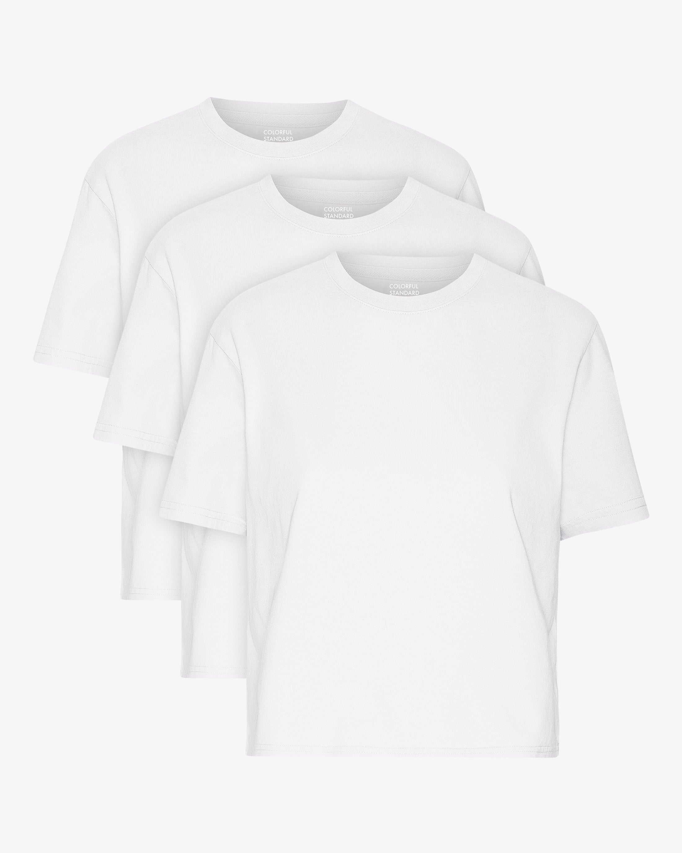 Organic Boxy Crop Tee - Optical White (3-Pack)