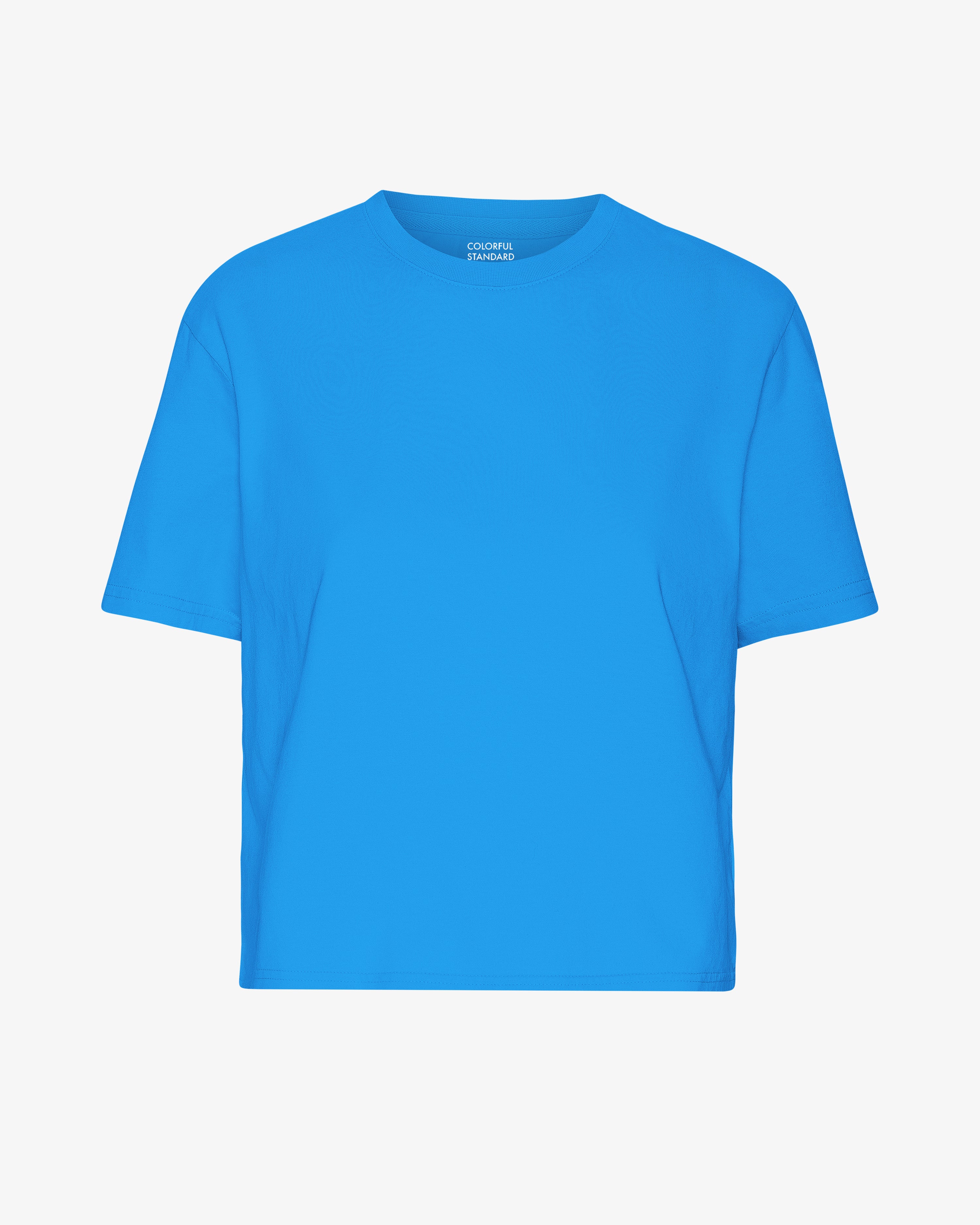 Organic Boxy Crop Tee - Pacific Blue