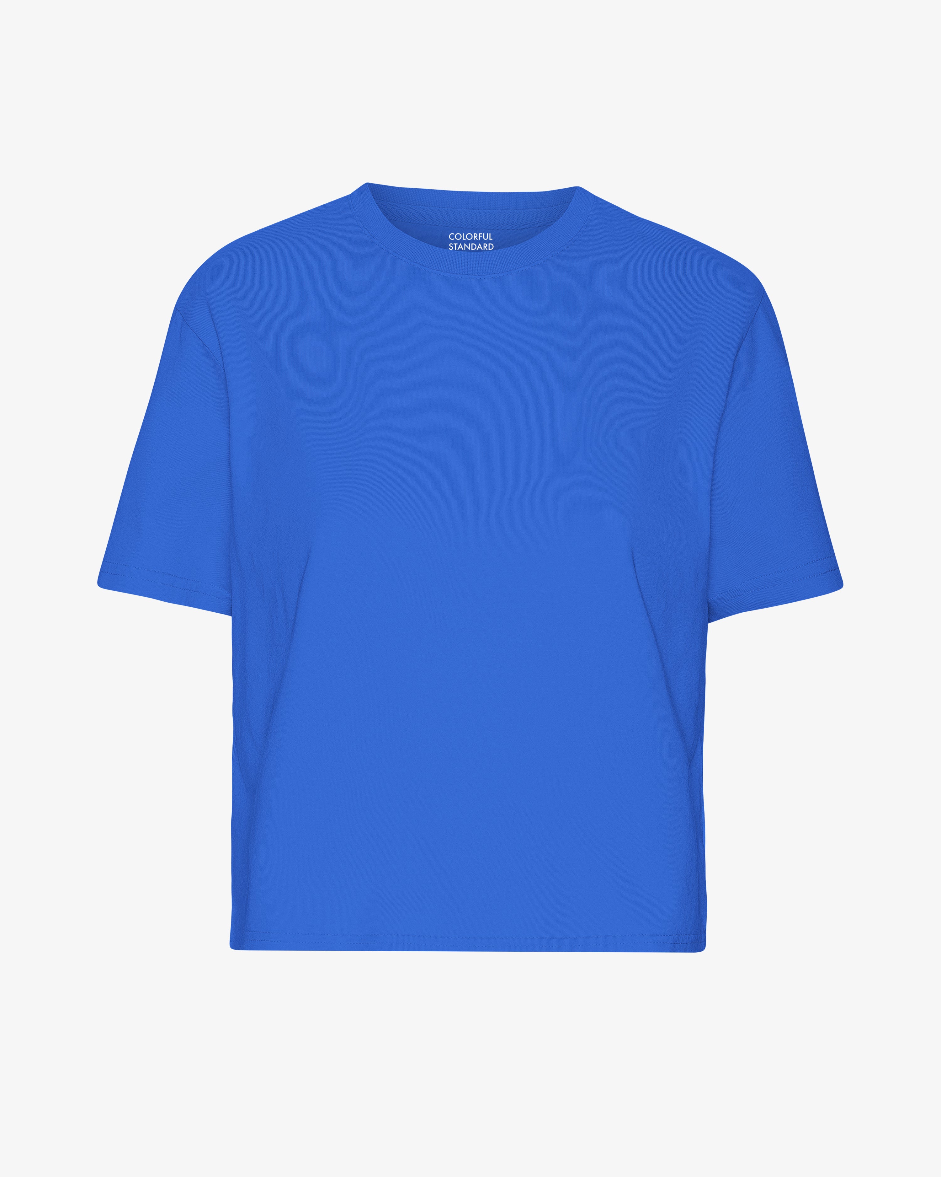 Organic Boxy Crop Tee - Sapphire Blue