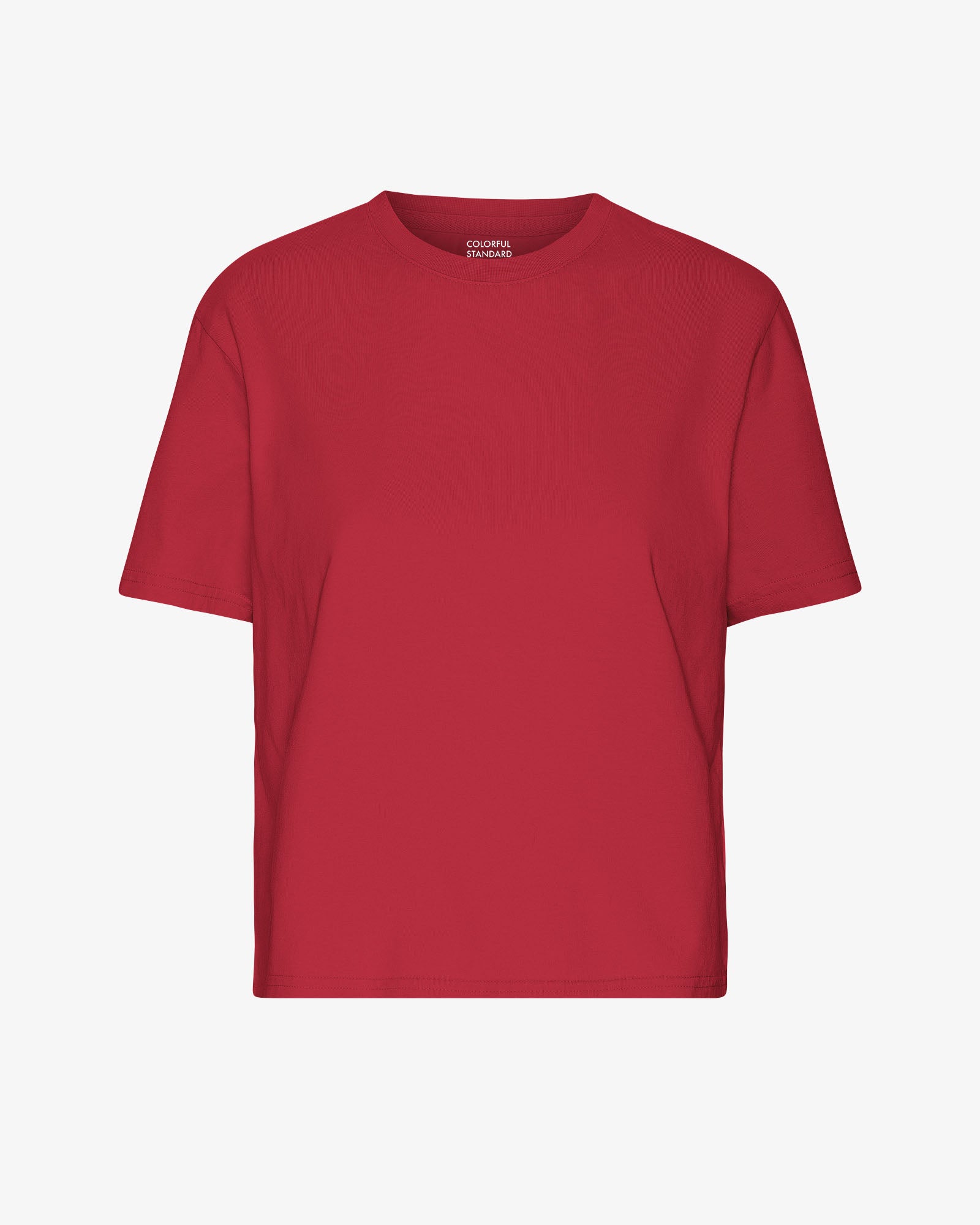 Organic Boxy Crop Tee - Scarlet Red