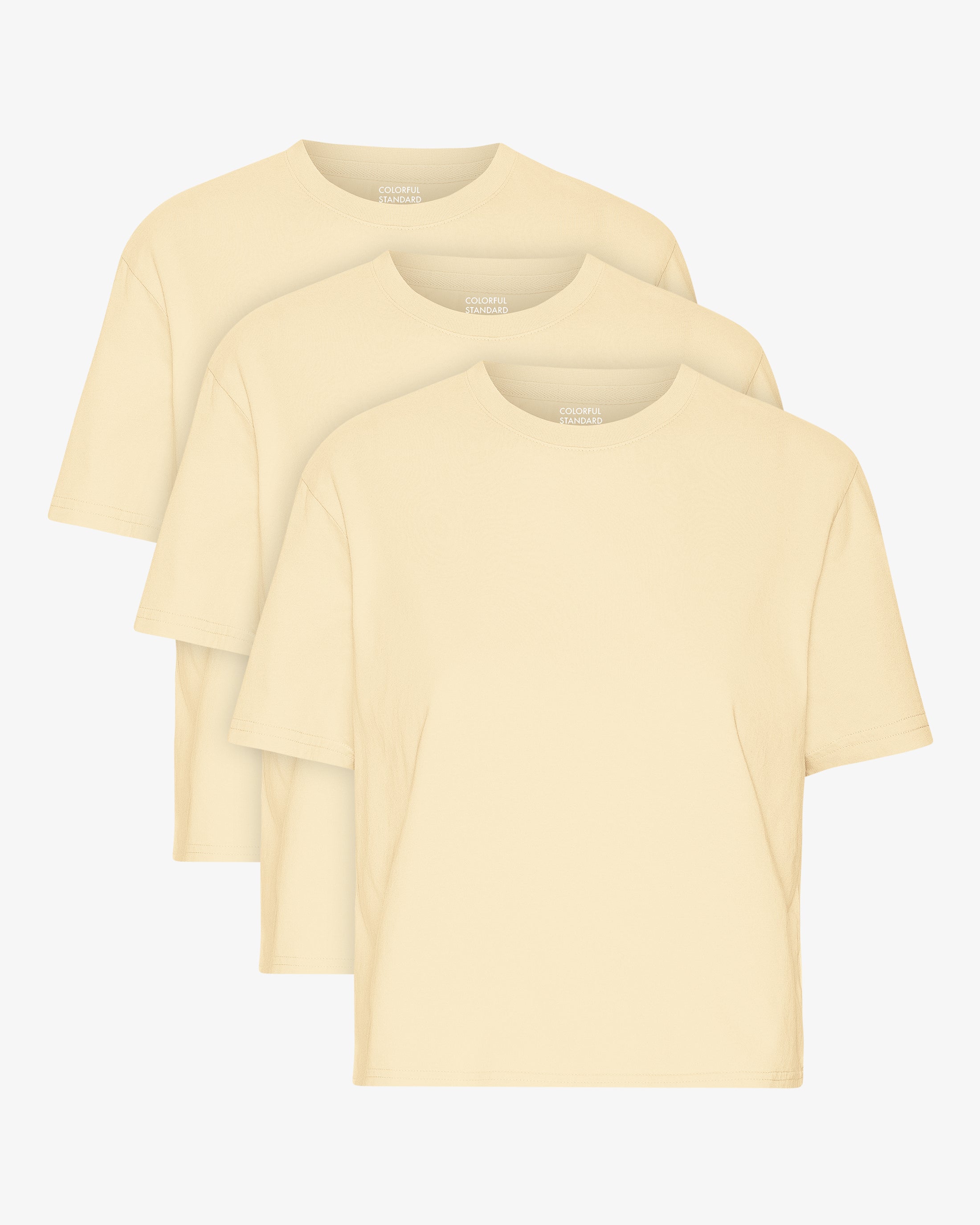 Organic Boxy Crop Tee - Soft Yellow (3-Pack)