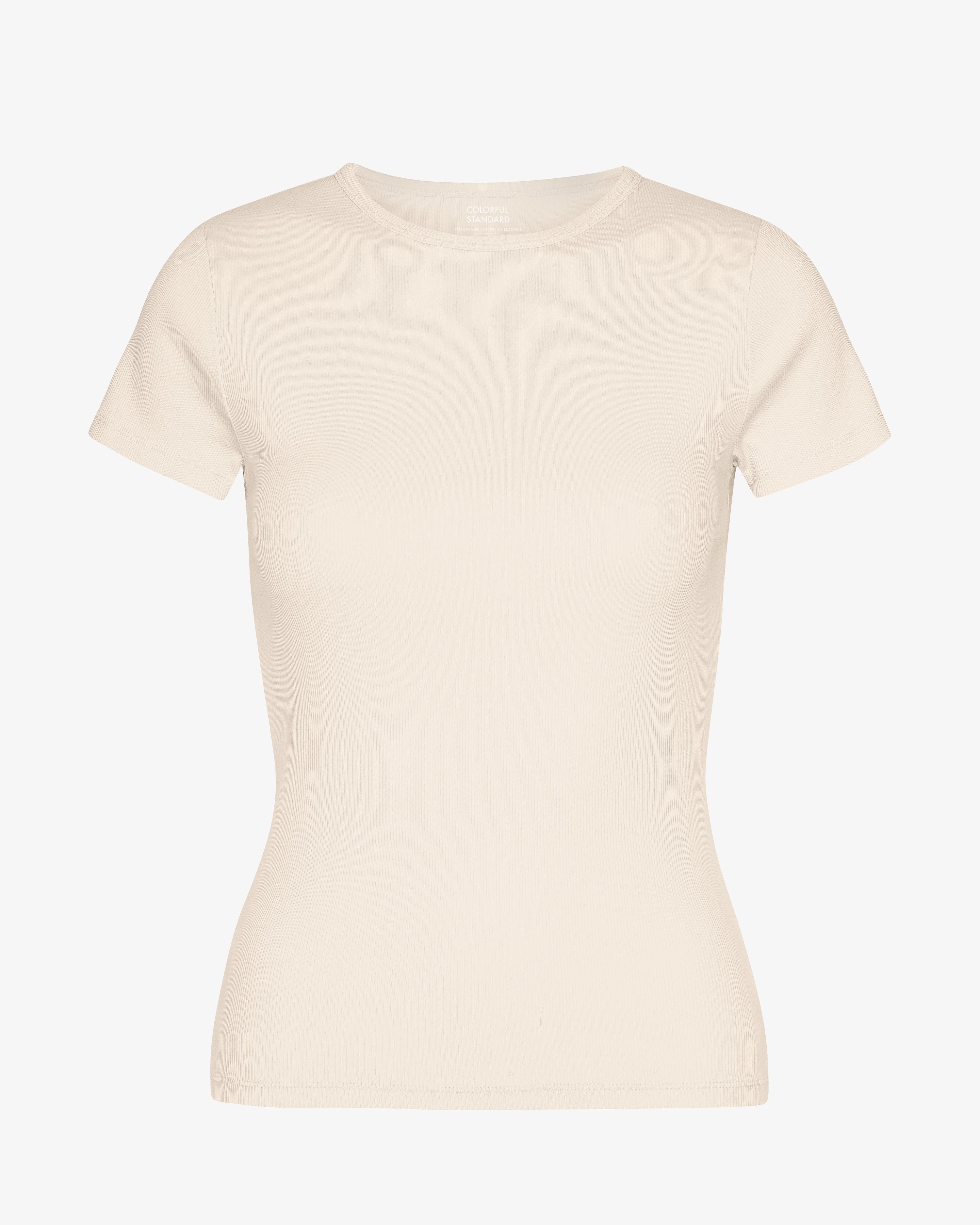 Organic Rib T-Shirt - Ivory White