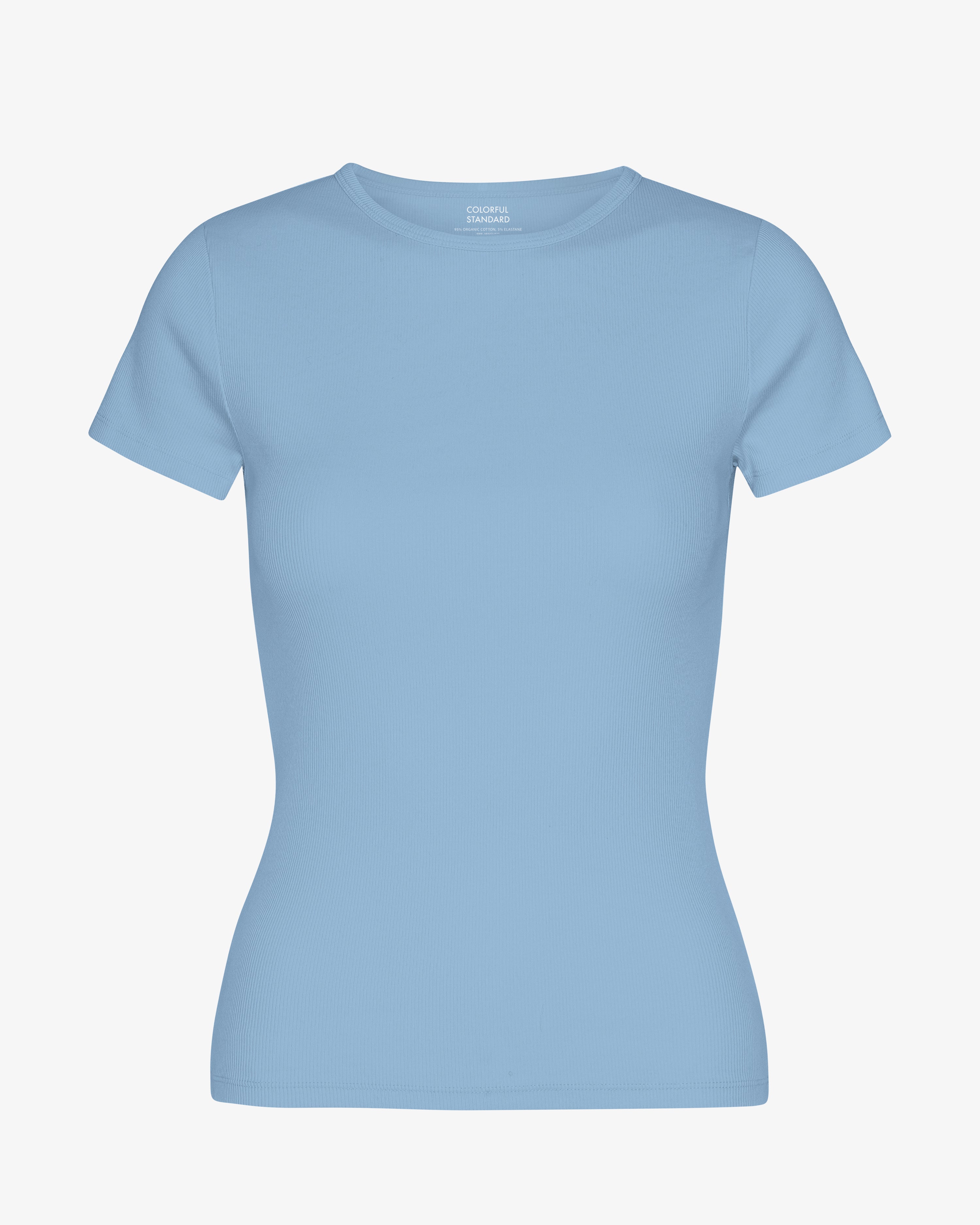 Organic Rib T-Shirt - Seaside Blue