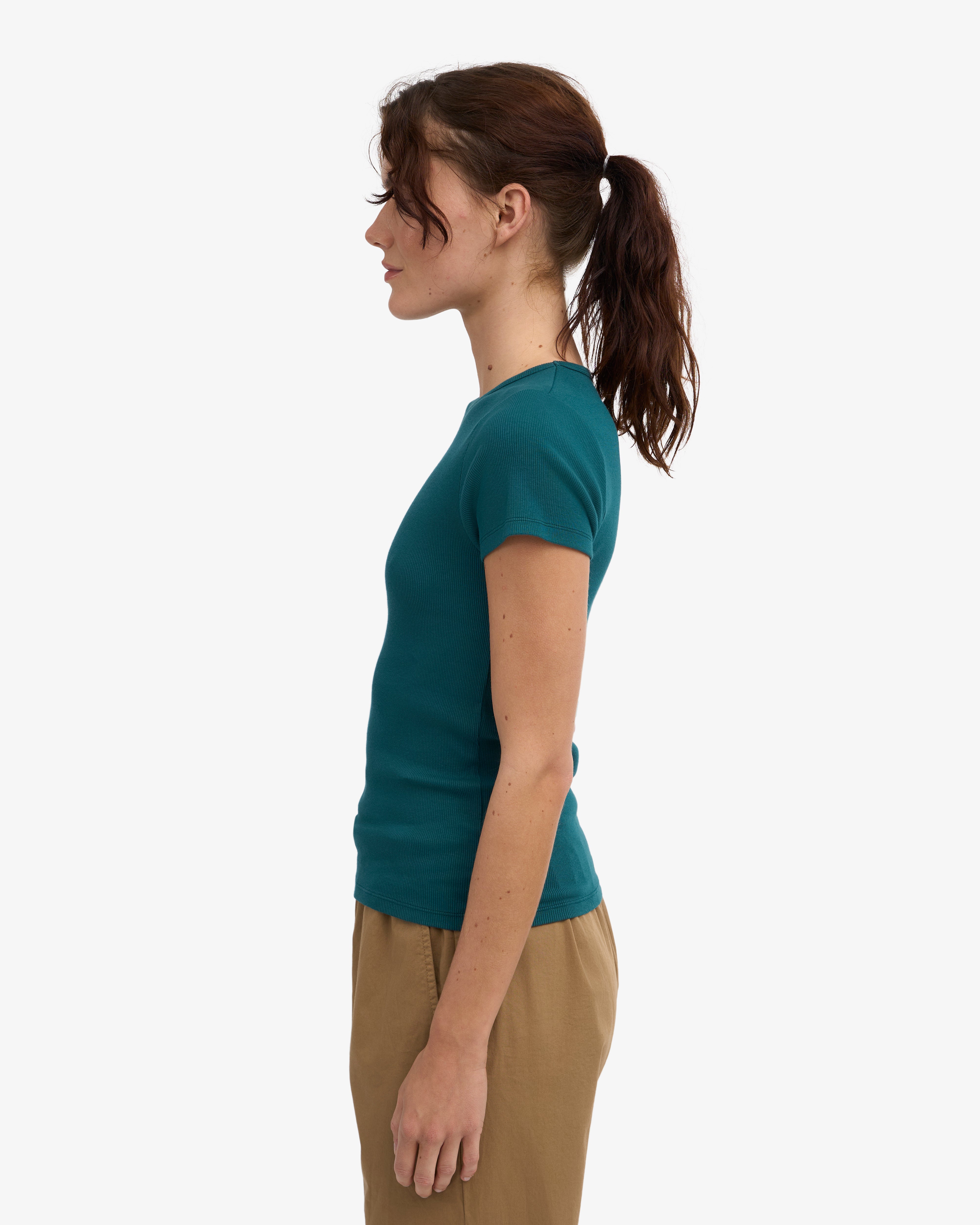 Organic Rib T-Shirt - Ocean Green