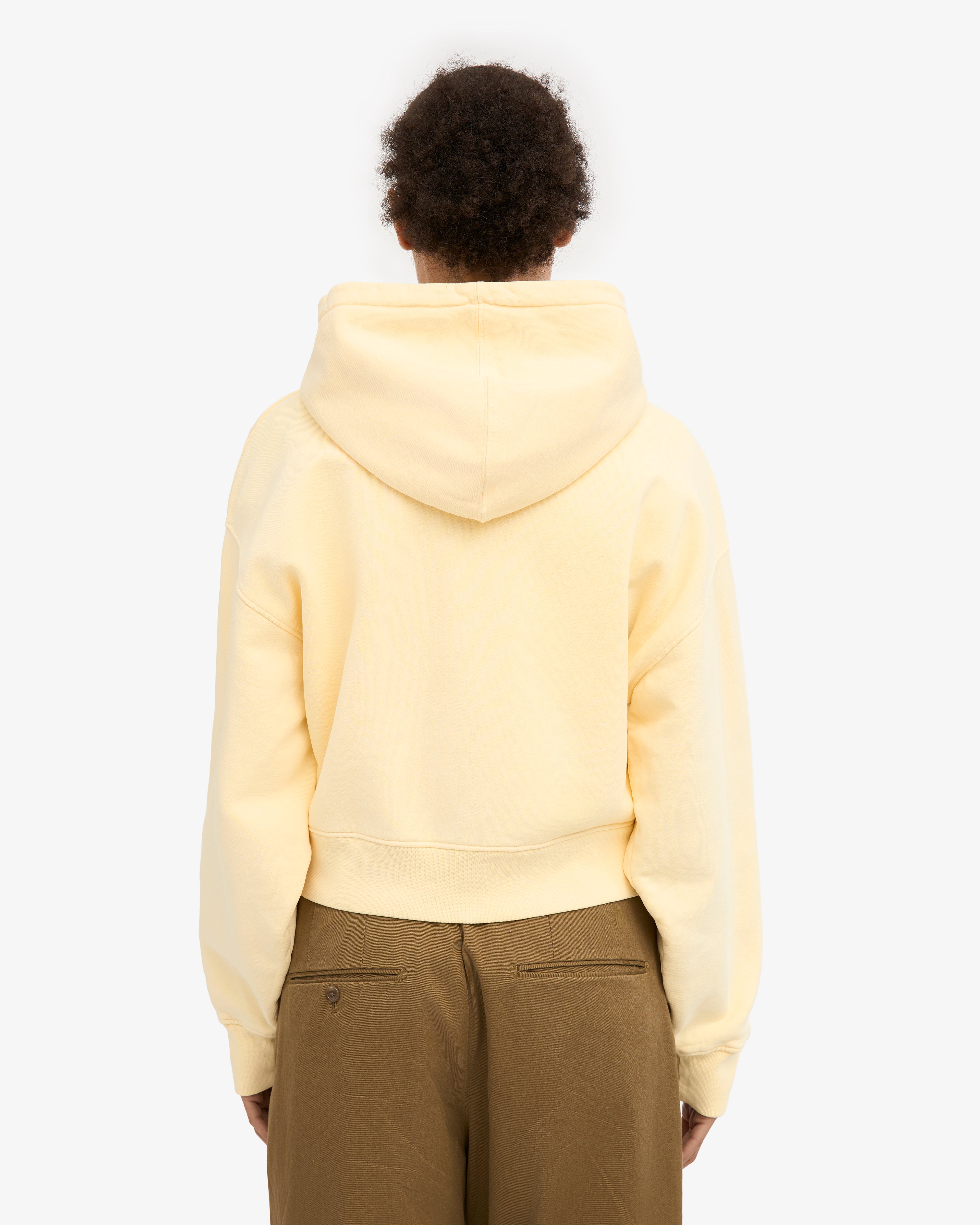 Organic Crop Zip Hood - Soft Yellow