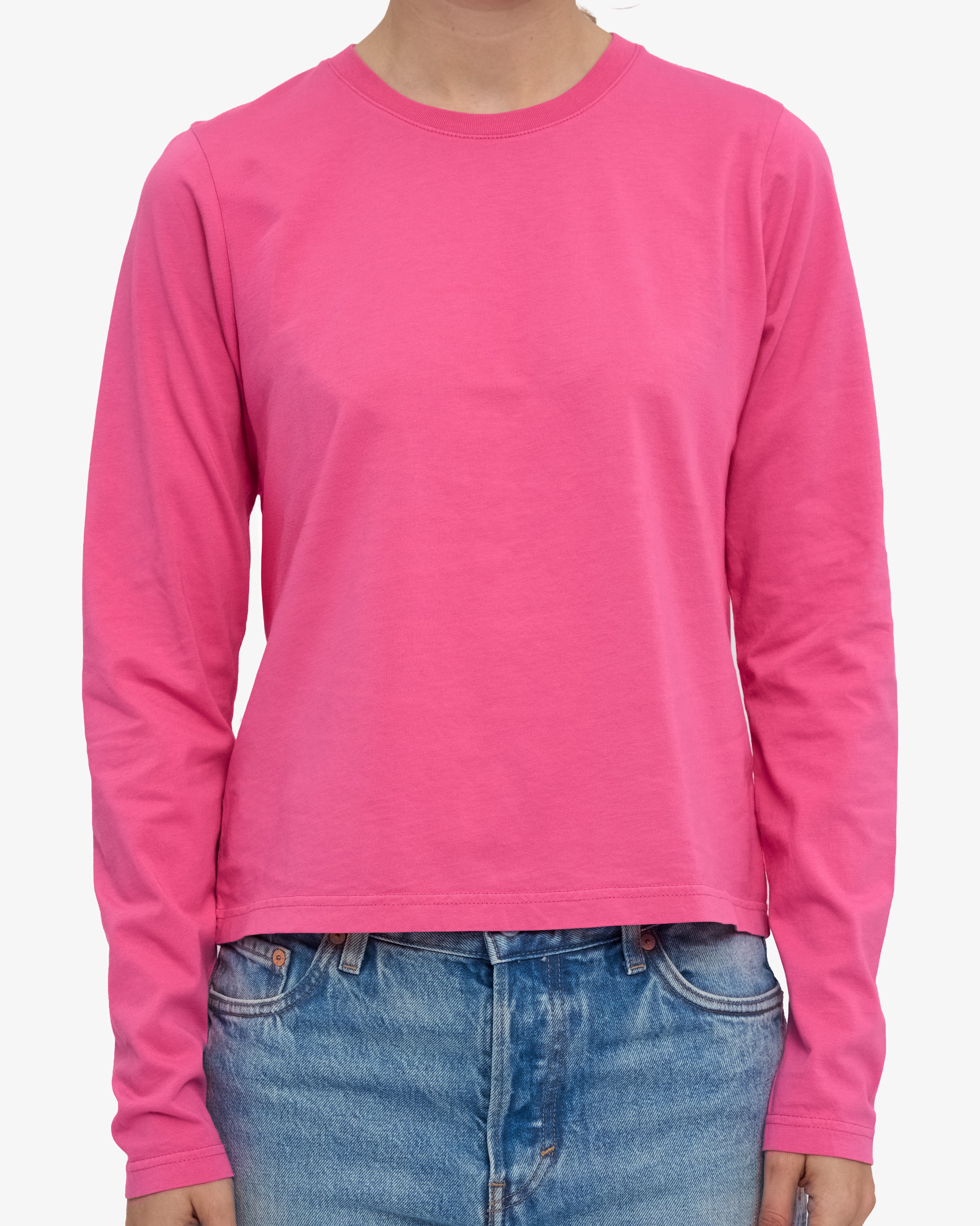 Women Organic LS T-Shirt - Bubblegum Pink