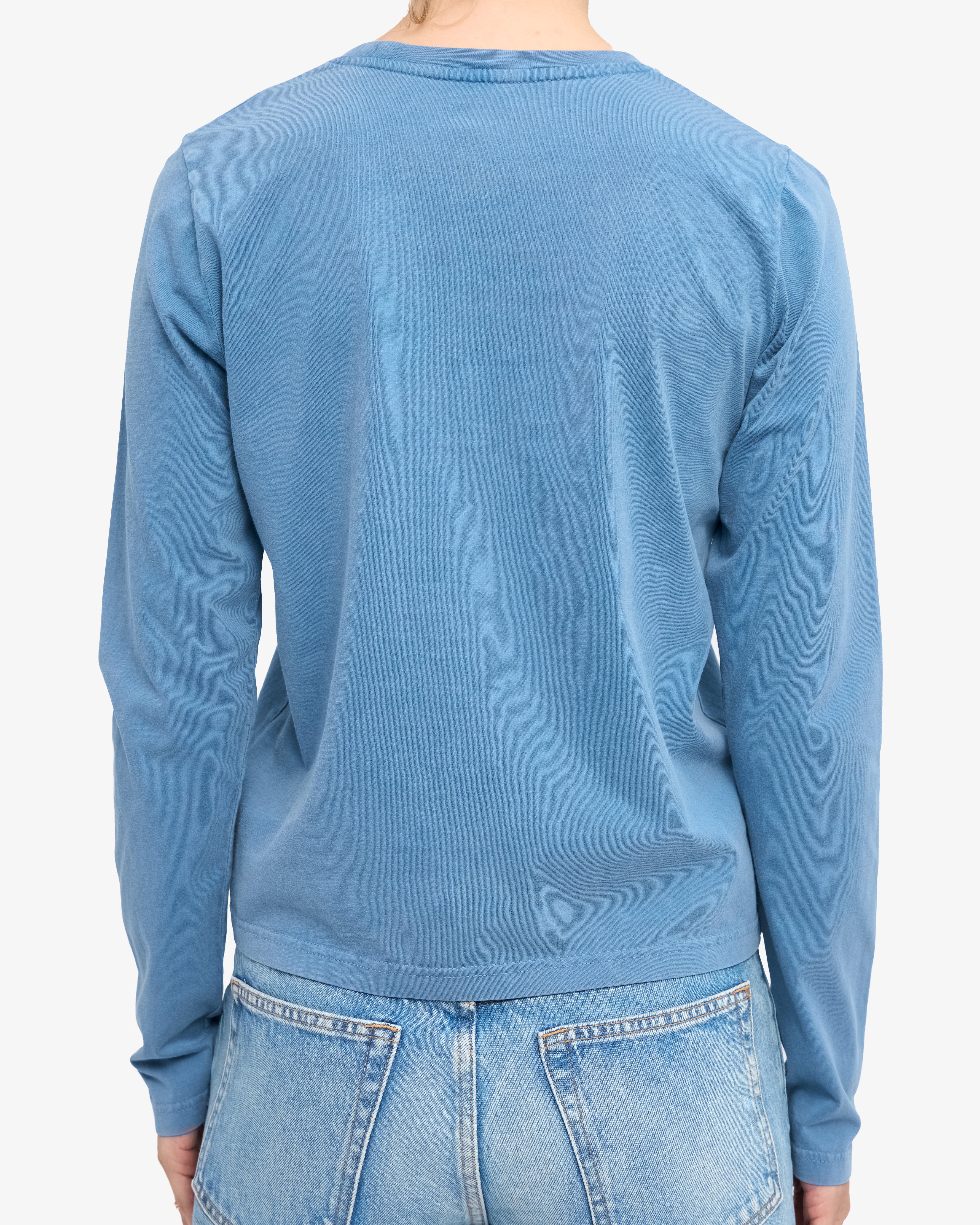 Women Organic LS T-Shirt - Faded Indigo