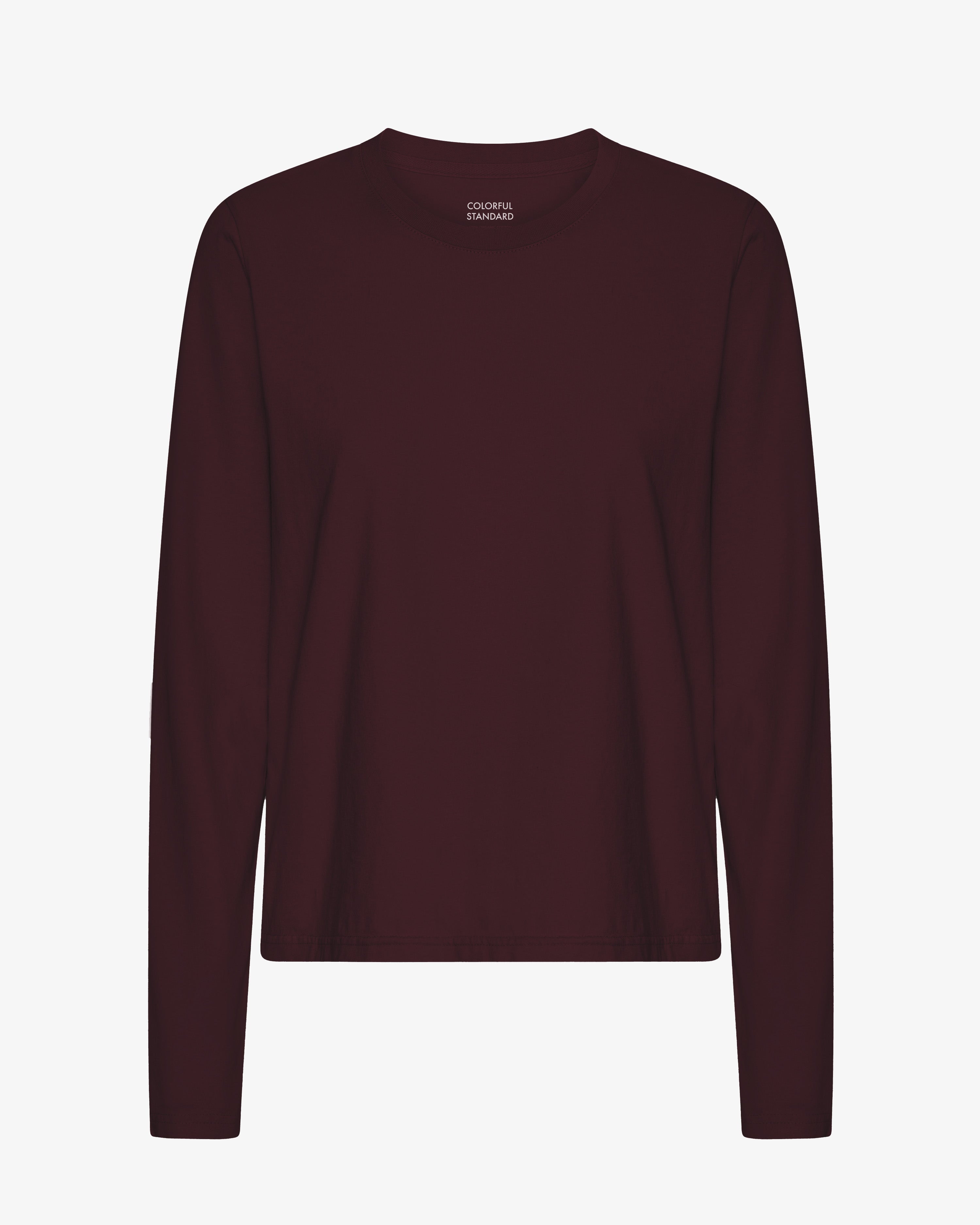 Women Organic LS T-Shirt - Oxblood Red