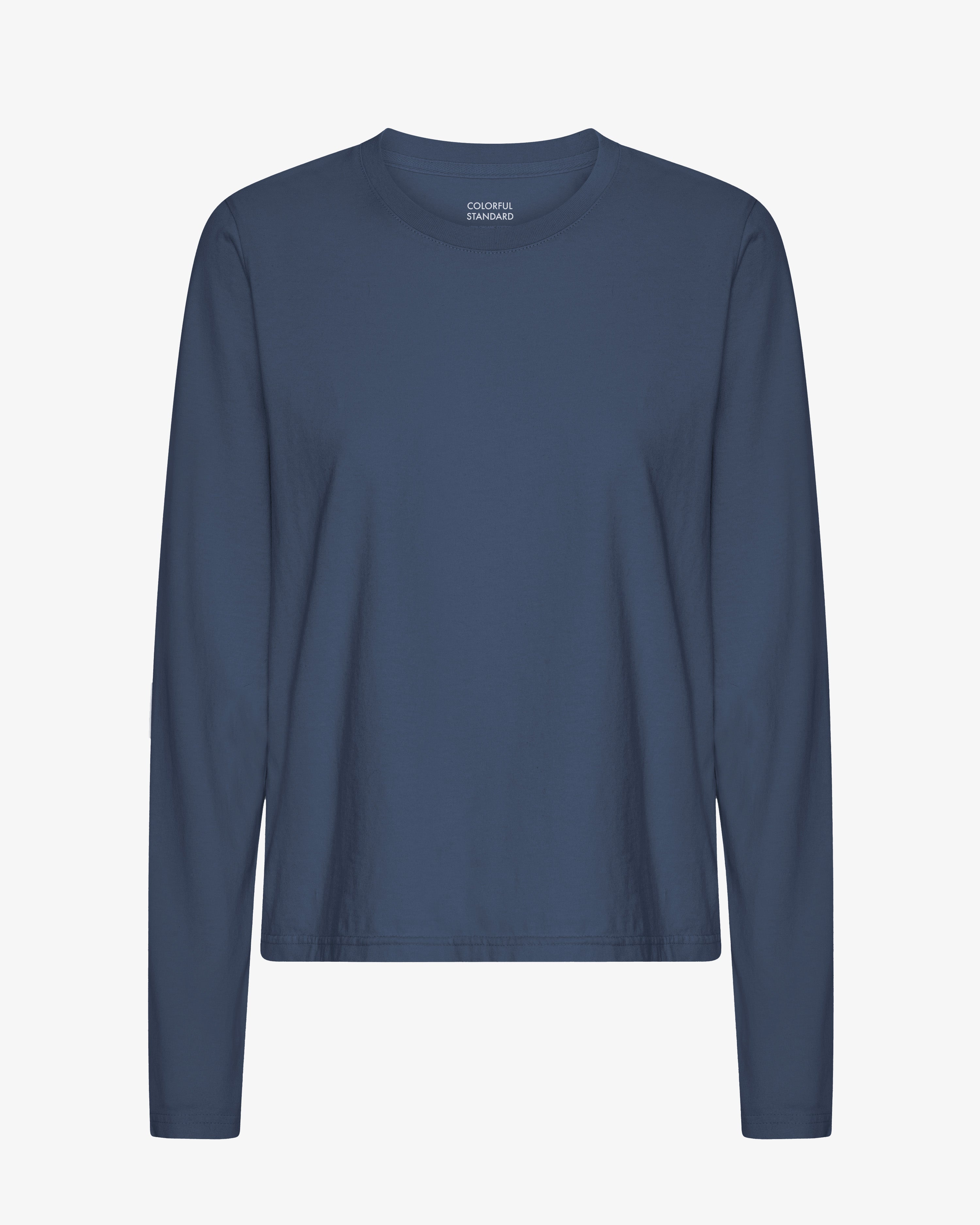 Women Organic LS T-Shirt - Petrol Blue