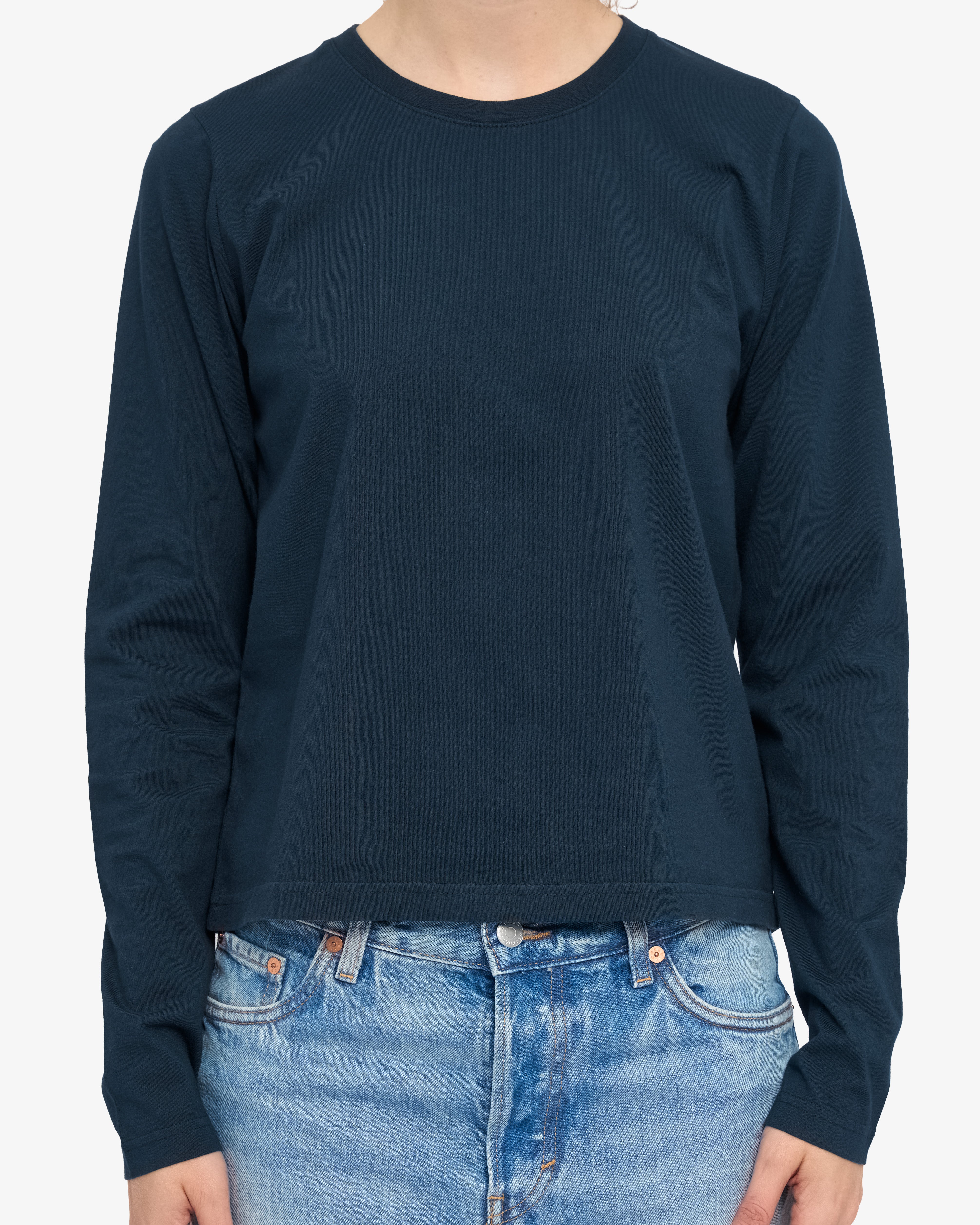 Women Organic LS T-Shirt - Navy Blue