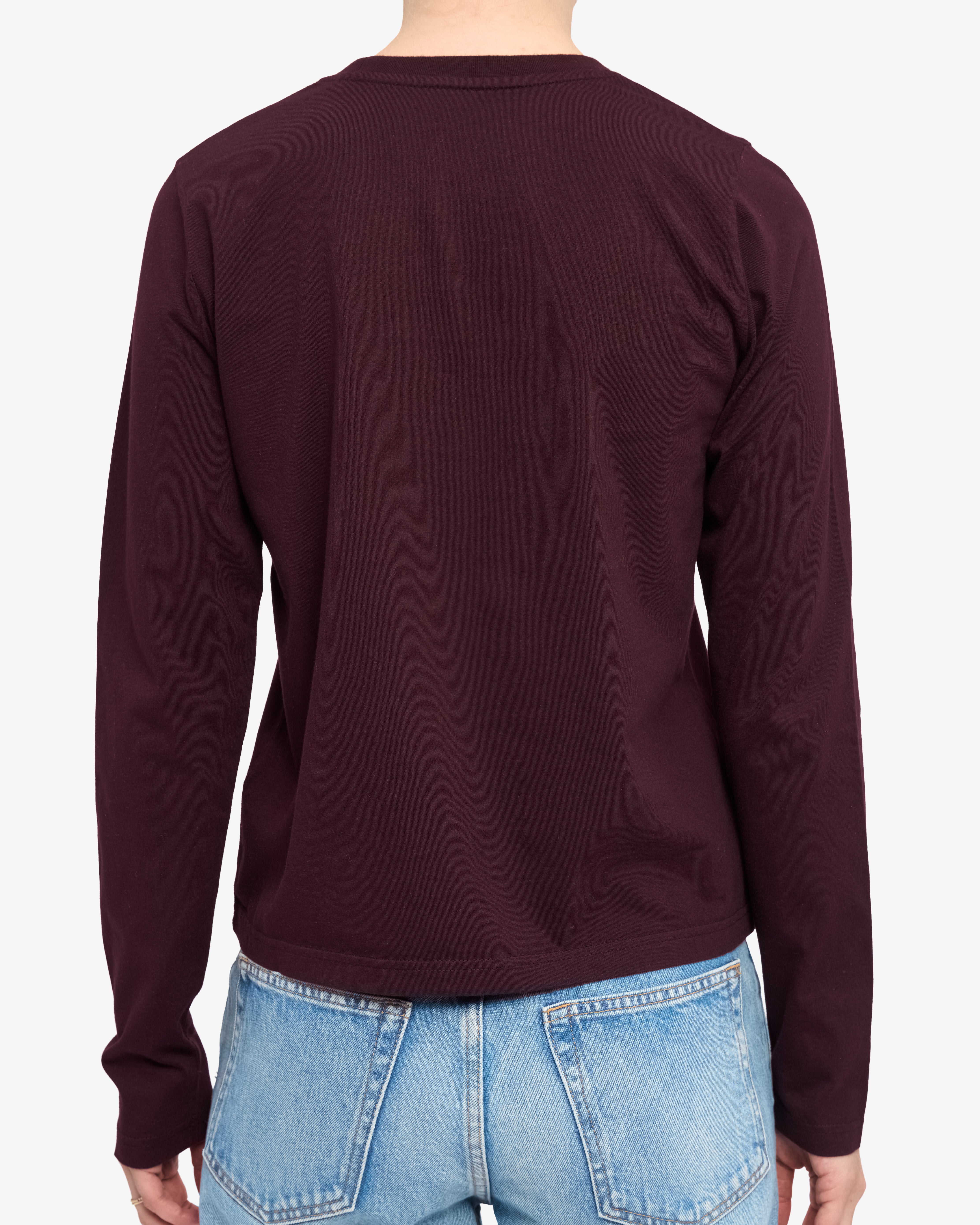 Women Organic LS T-Shirt - Oxblood Red