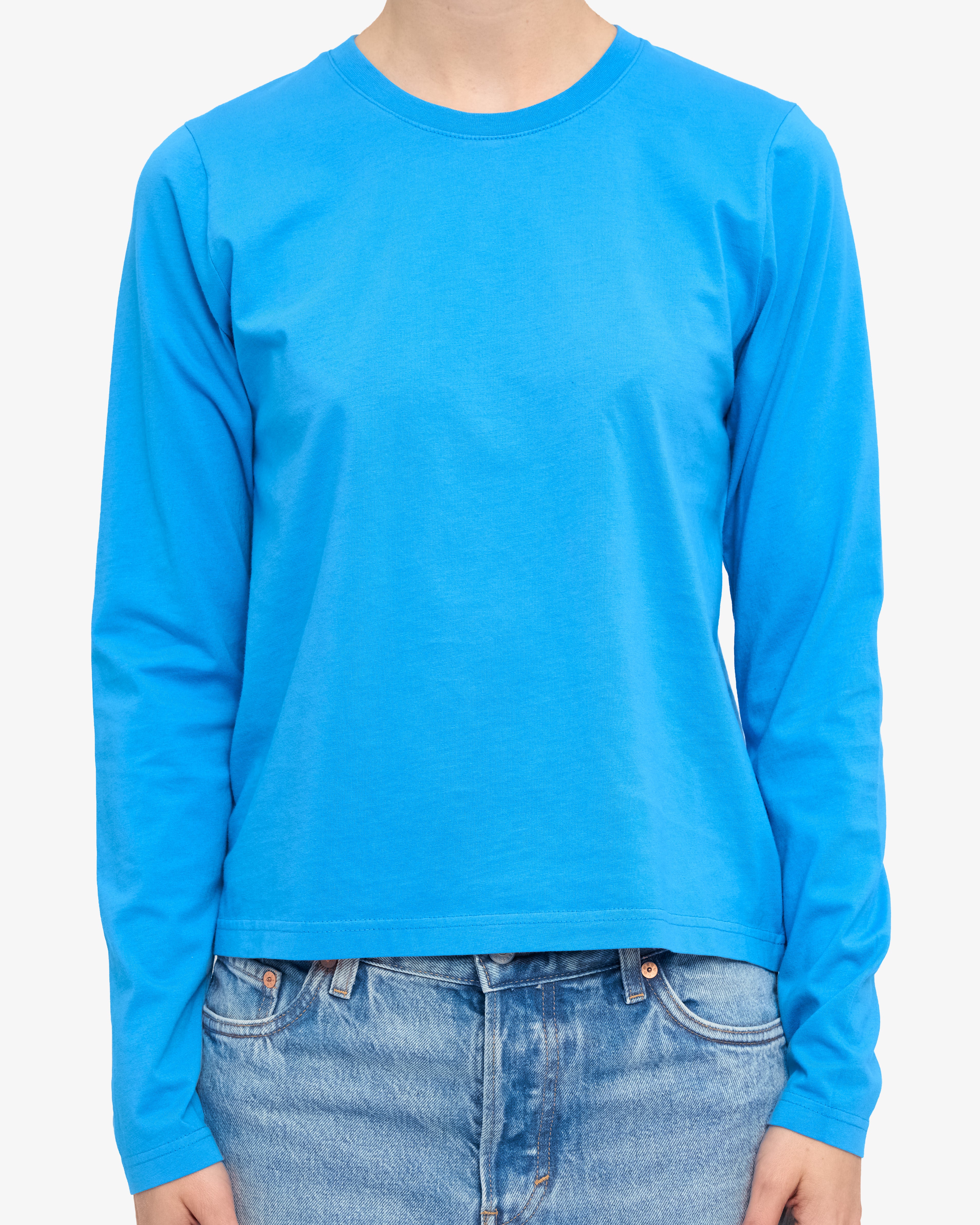 Women Organic LS T-Shirt - Pacific Blue