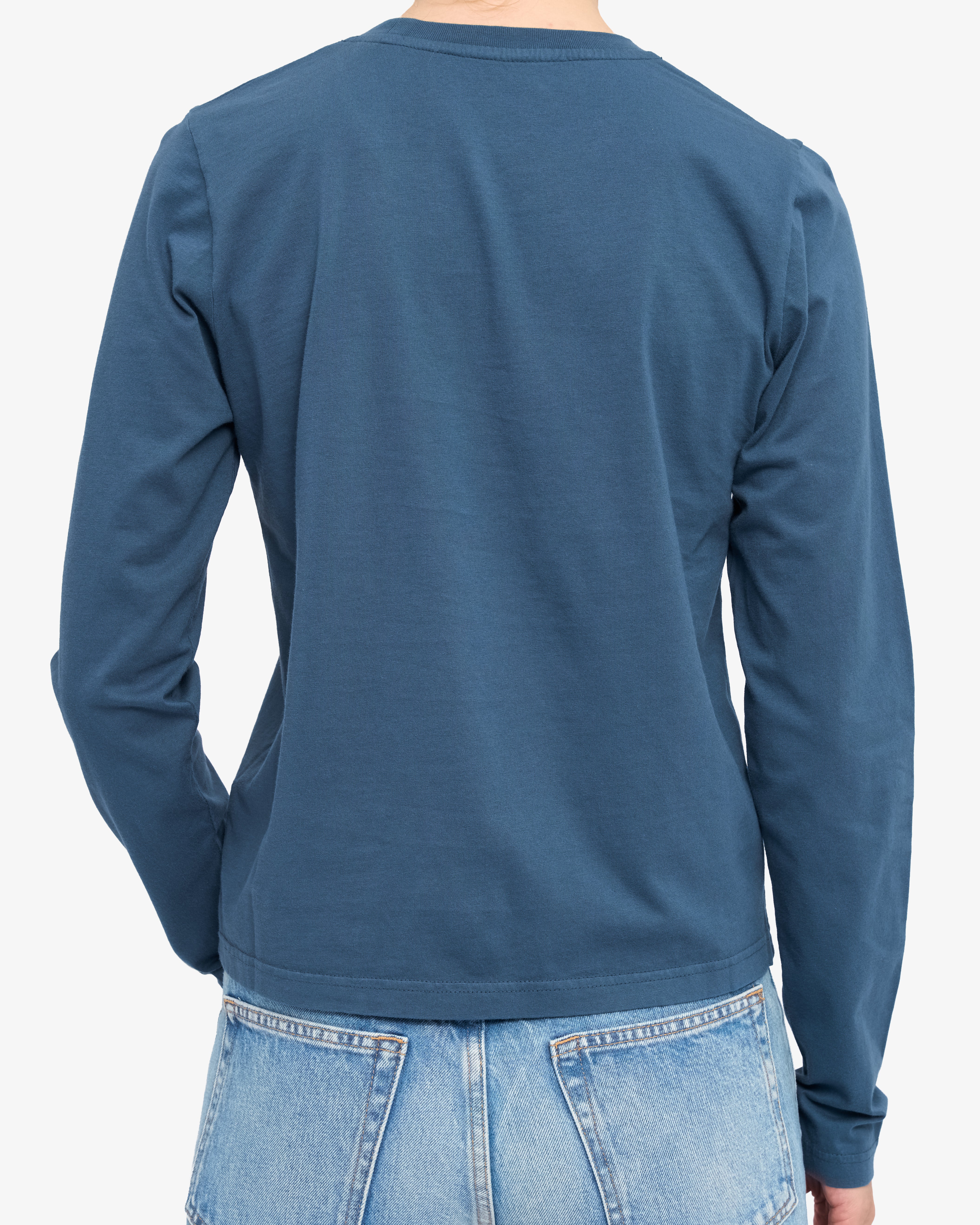 Women Organic LS T-Shirt - Petrol Blue