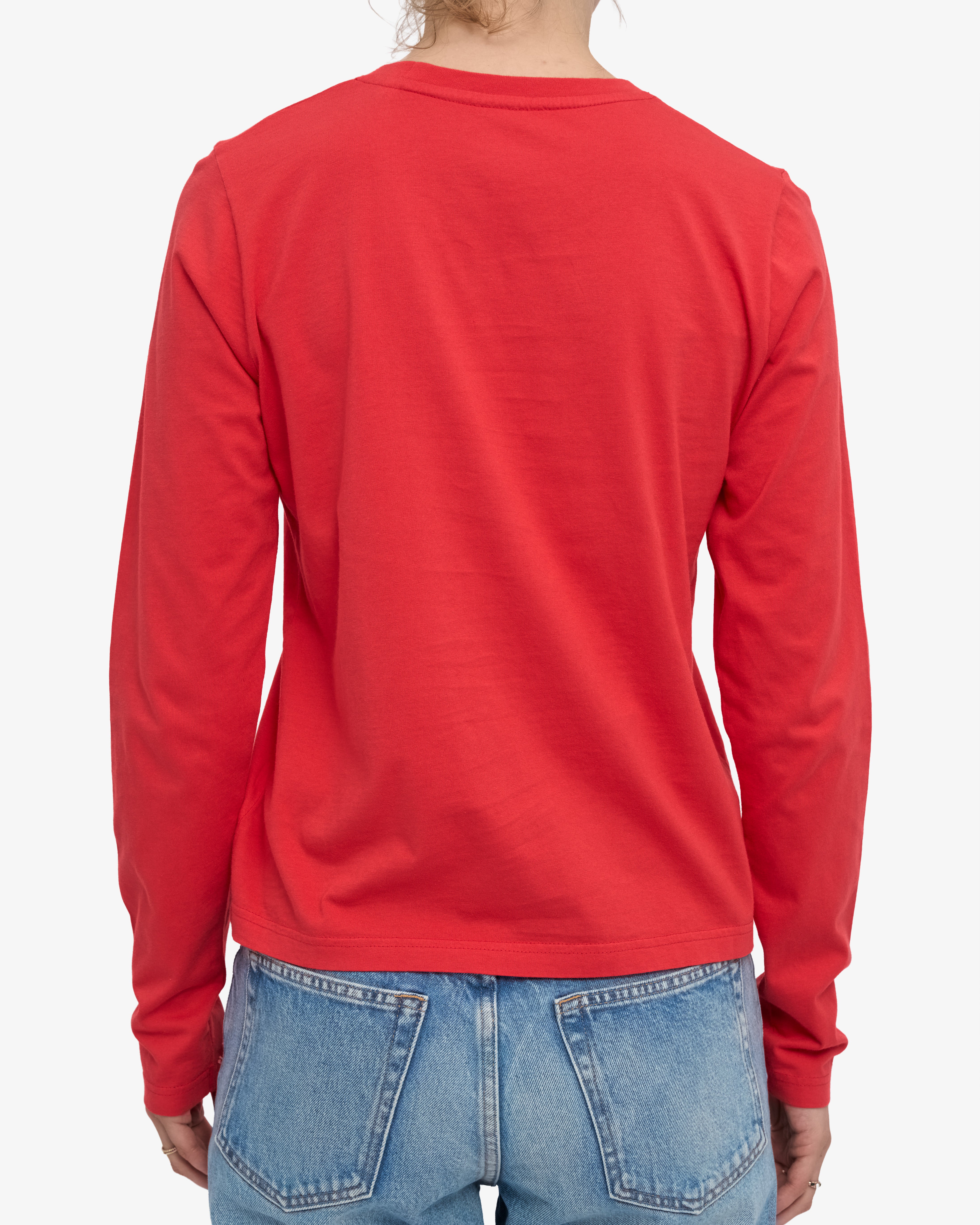 Women Organic LS T-Shirt - Red Tangerine