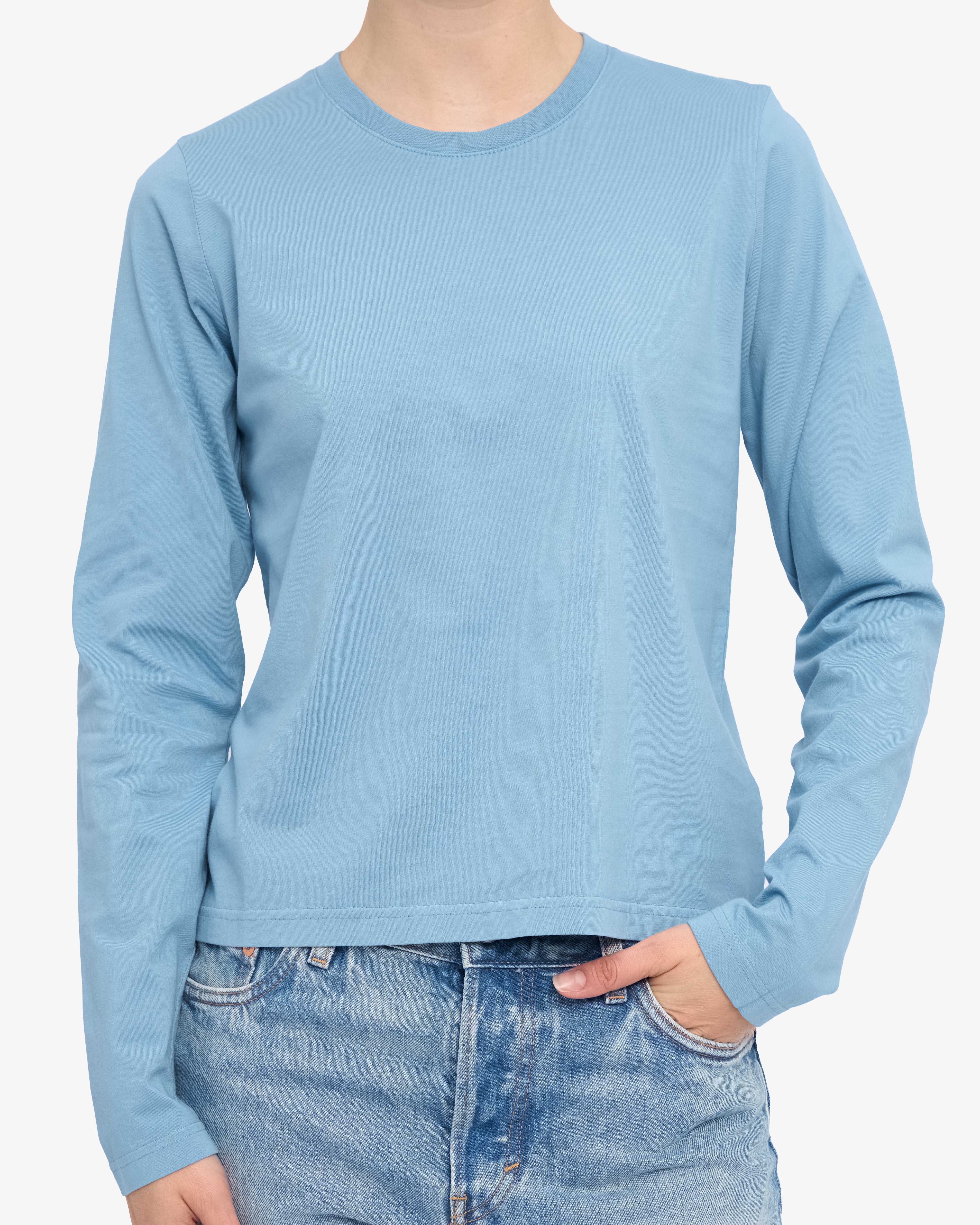 Women Organic LS T-Shirt - Seaside Blue