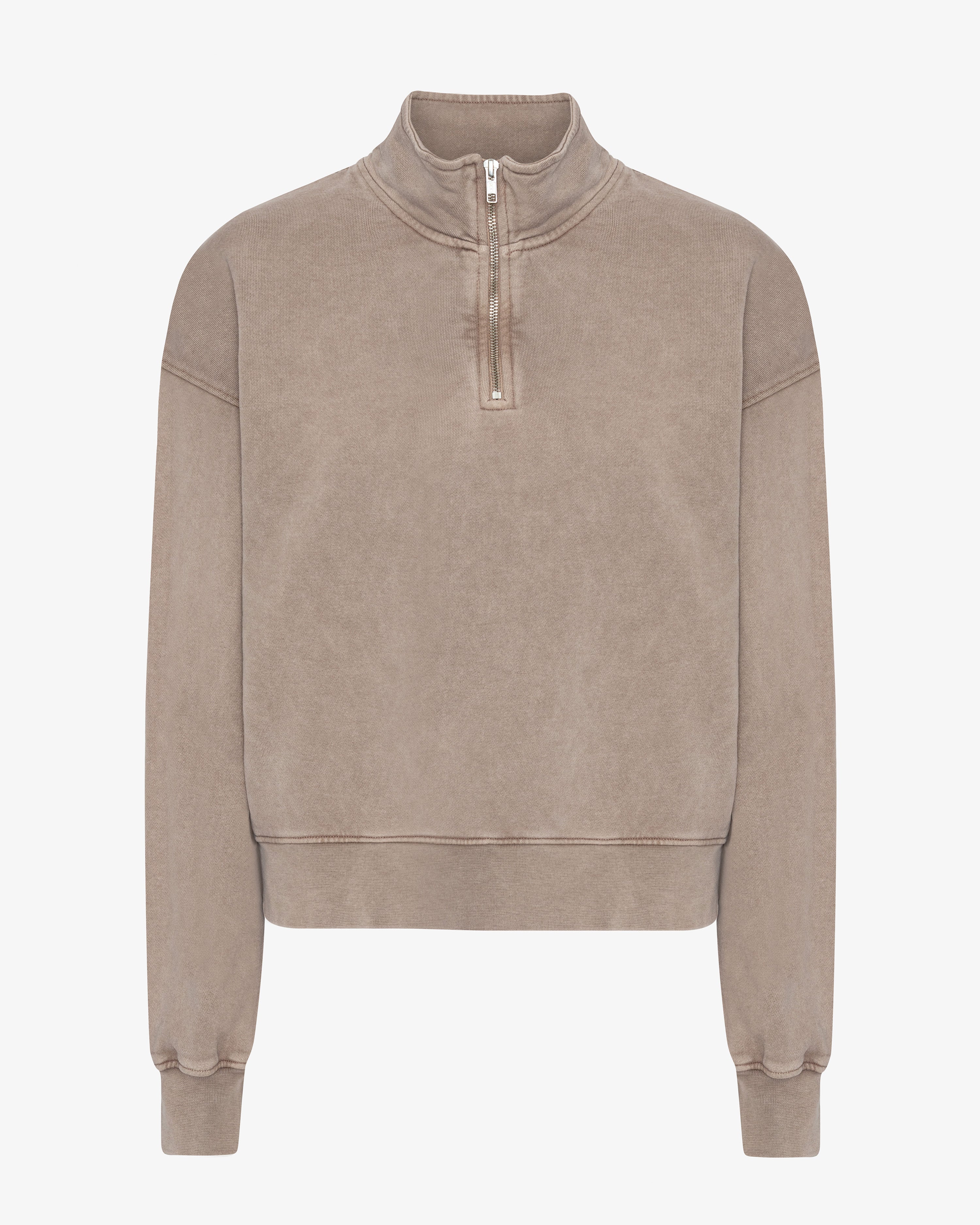 Women Organic Quarter Zip - Faded Khaki