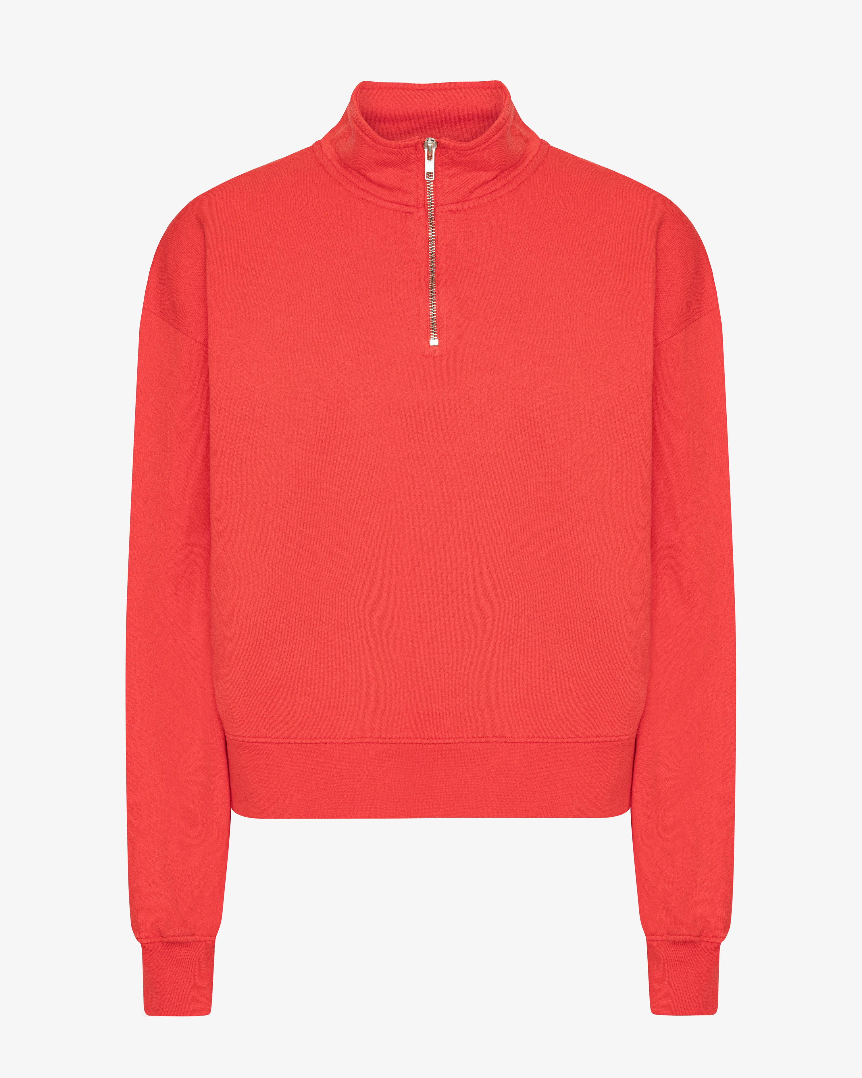 Women Organic Quarter Zip - Red Tangerine