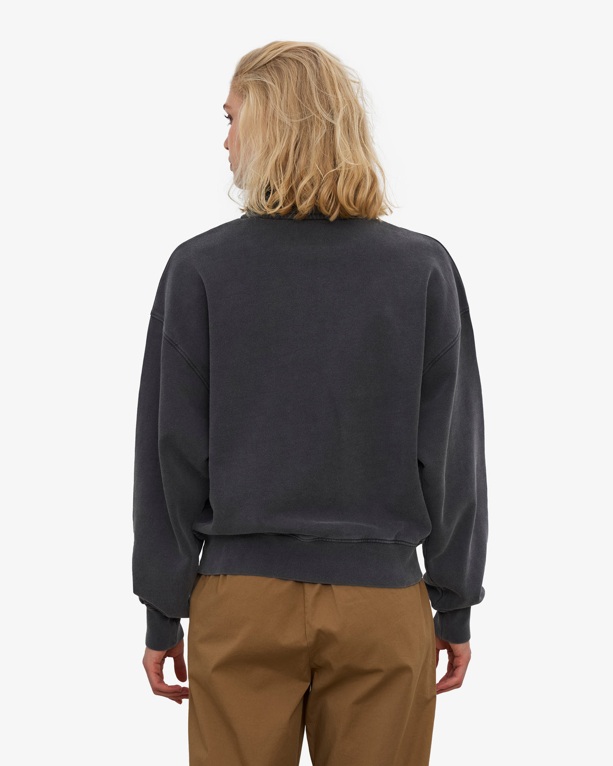 Women Organic Quarter Zip - Faded Black