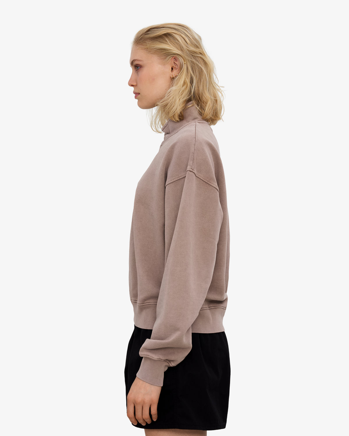 Women Organic Quarter Zip - Faded Khaki