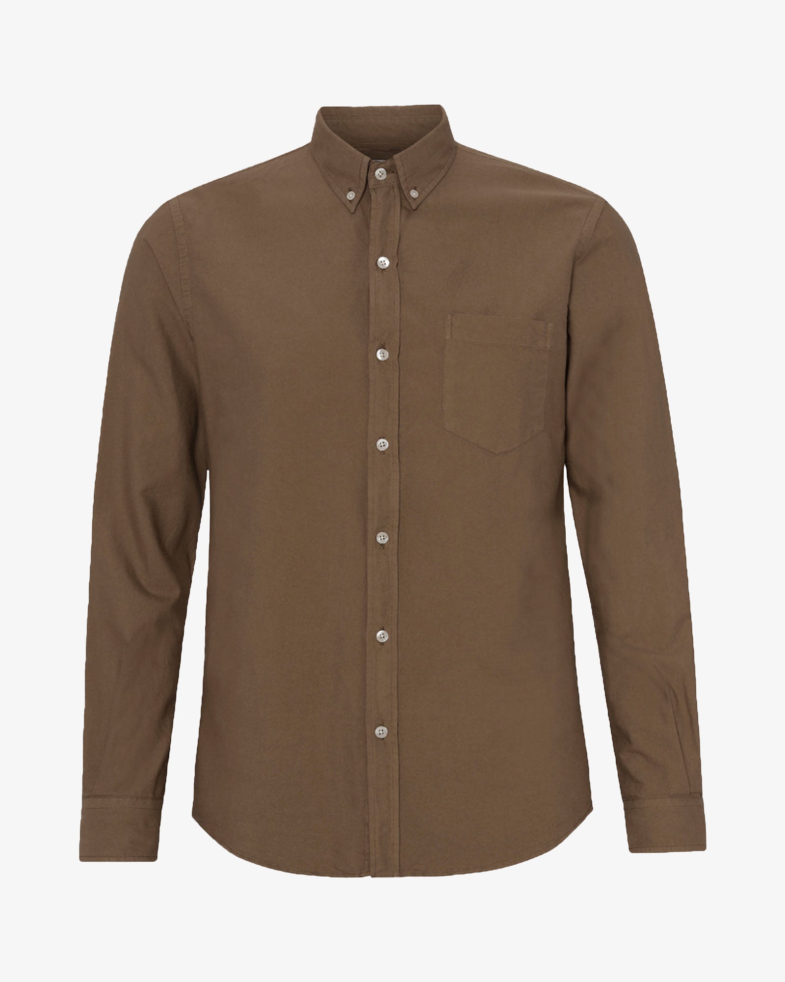 Organic Button Down Shirt - Cedar Brown