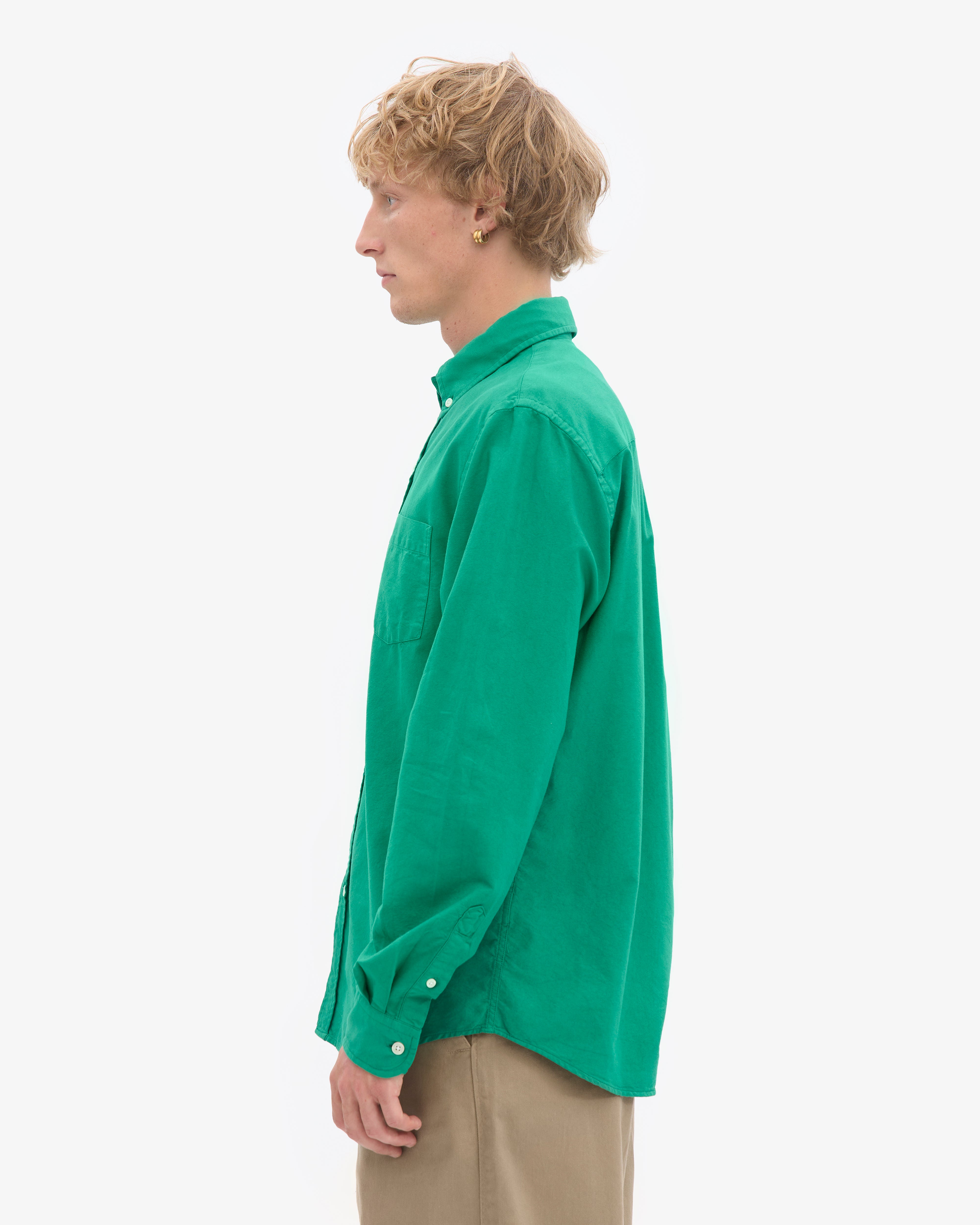 Organic Button Down Shirt - Kelly Green