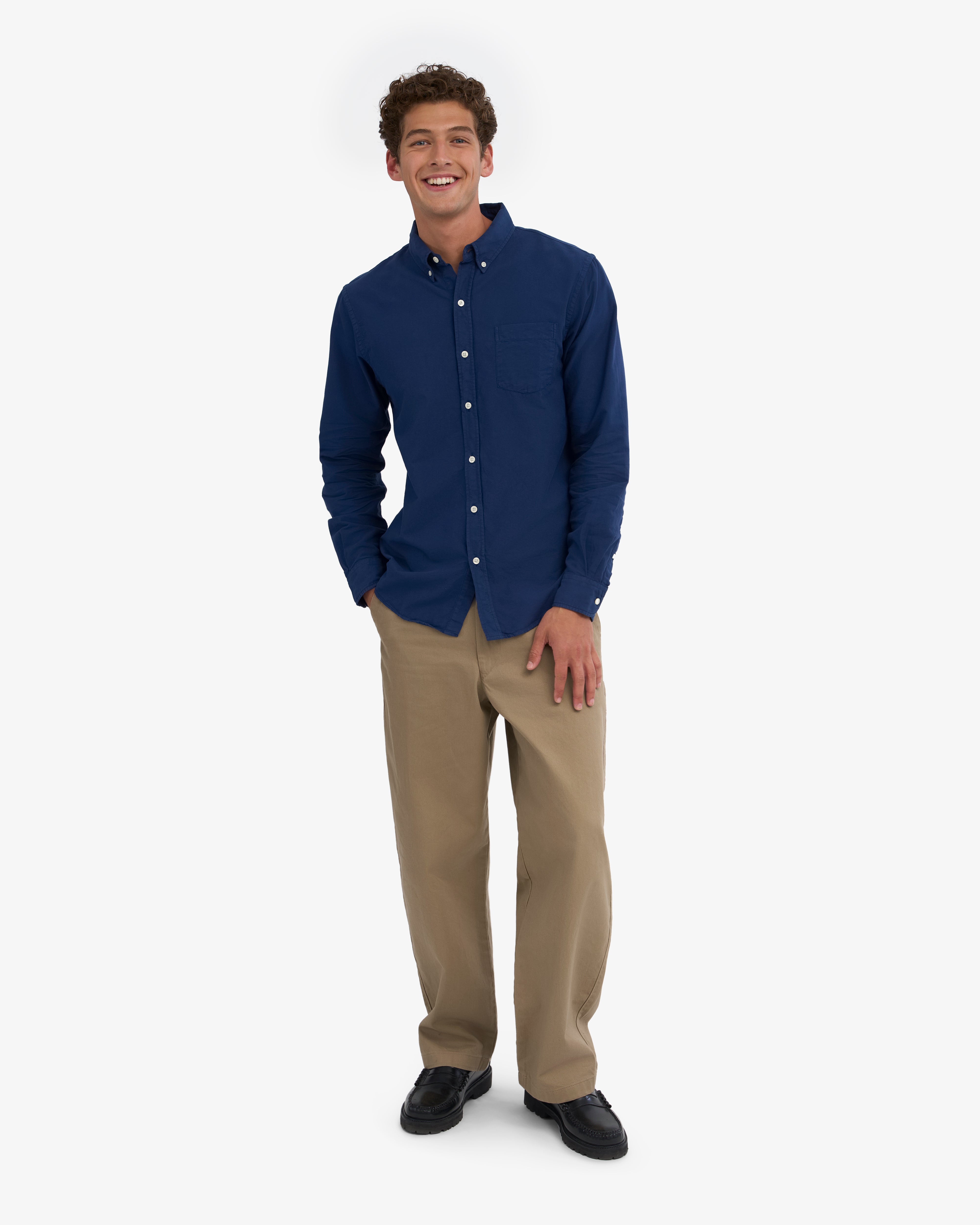 Organic Button Down Shirt - Marine Blue
