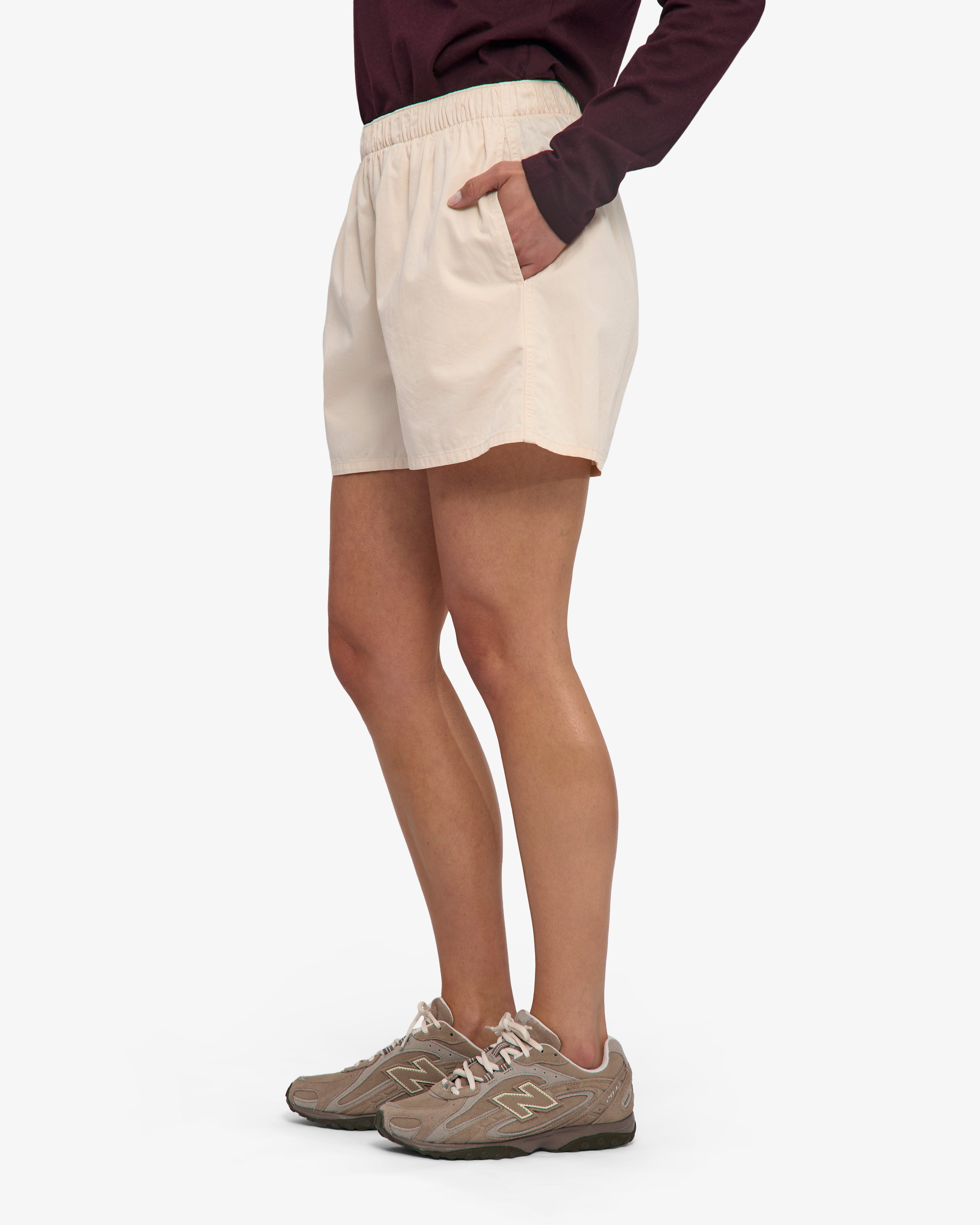 Women Organic Twill Shorts - Ivory White