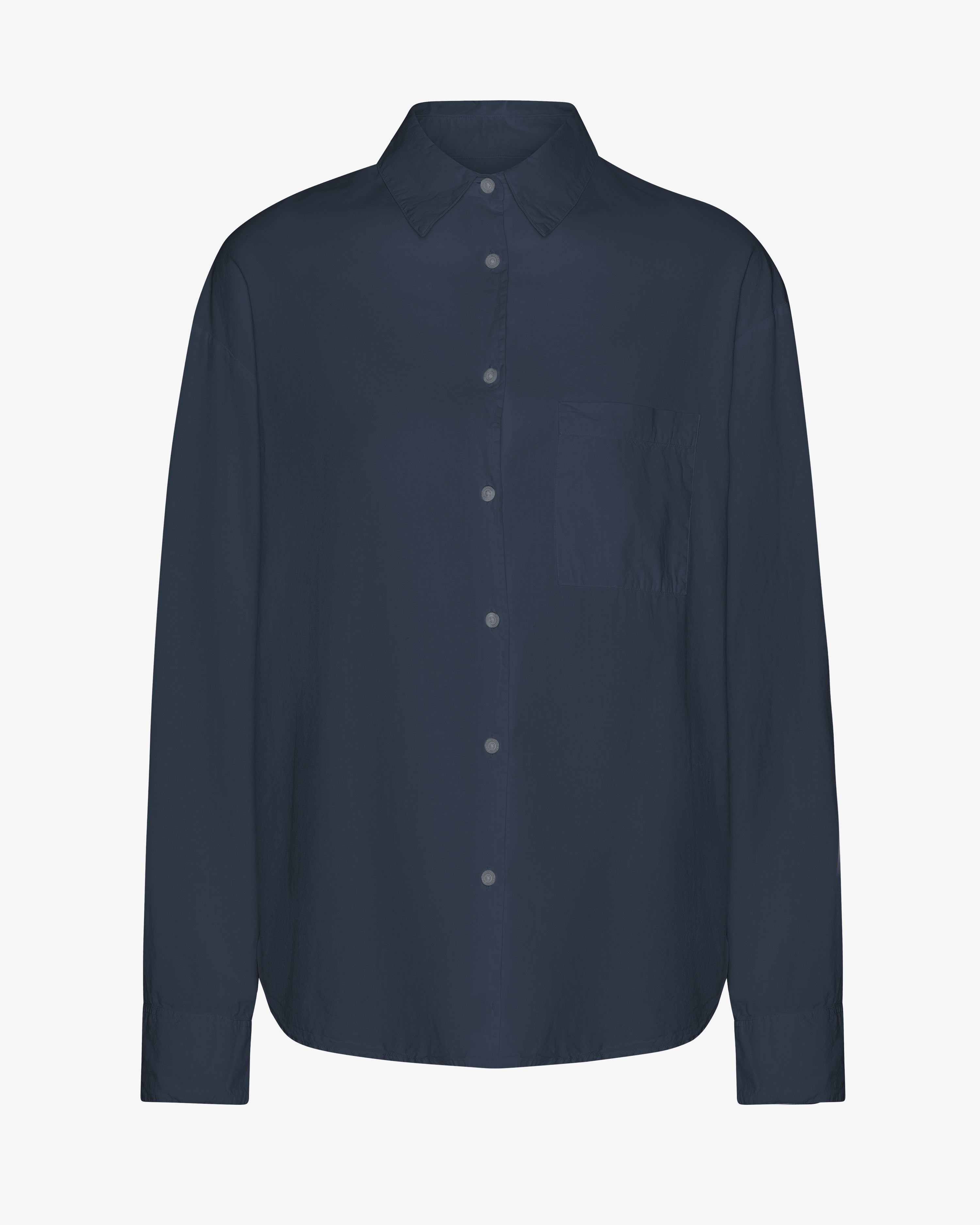 Organic Oversized Shirt - Petrol Blue