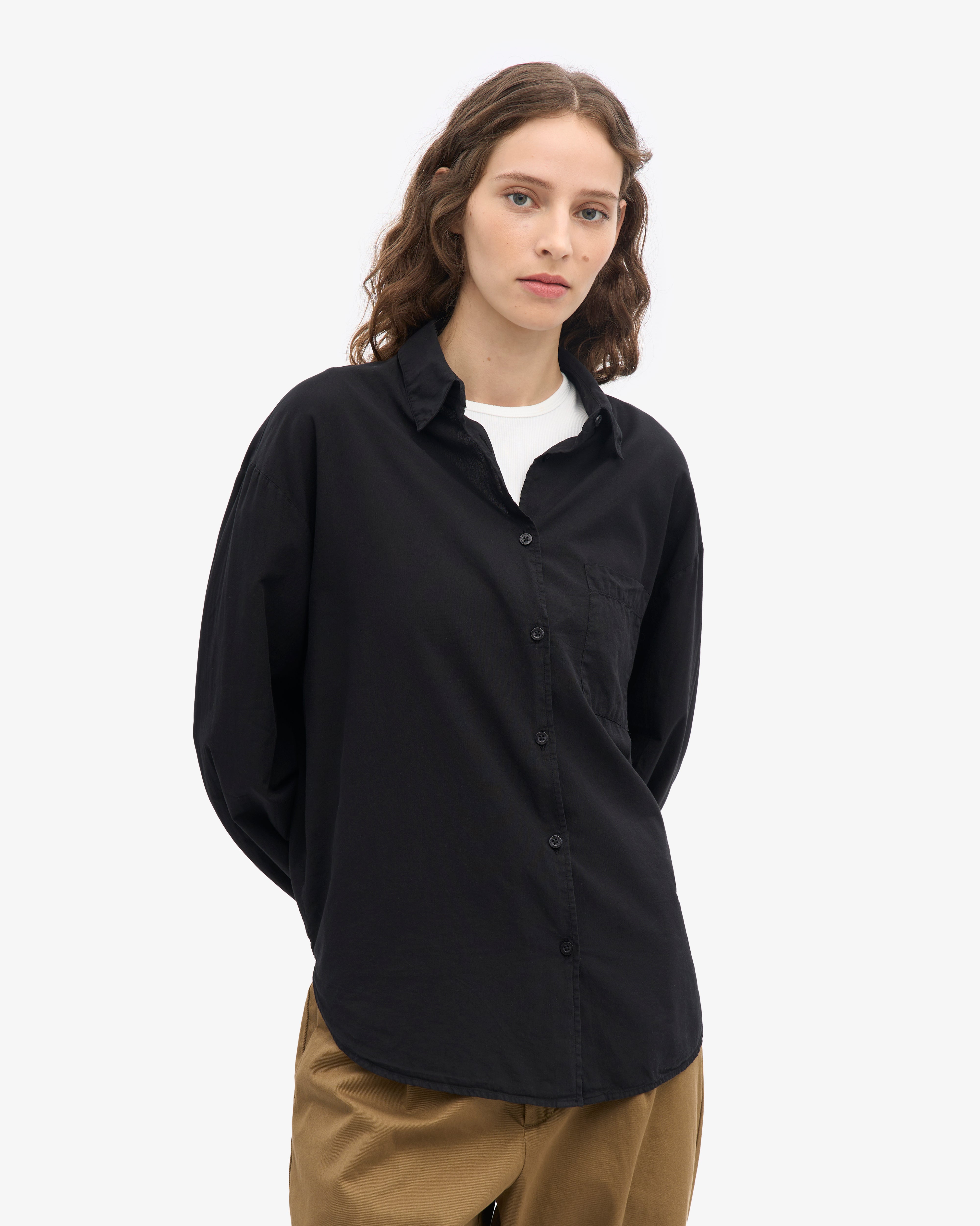 Organic Oversized Shirt - Deep Black
