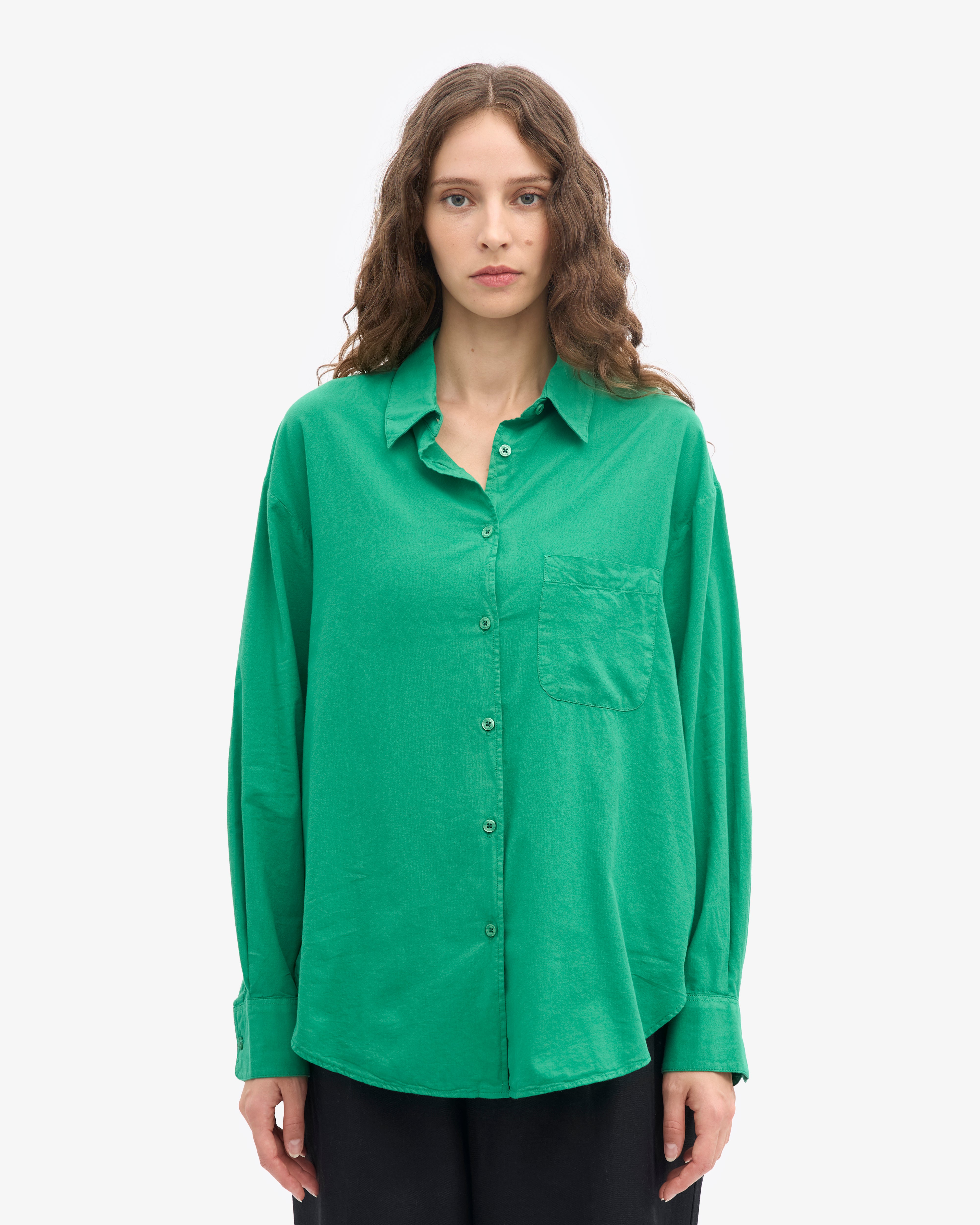 Organic Oversized Shirt - Kelly Green