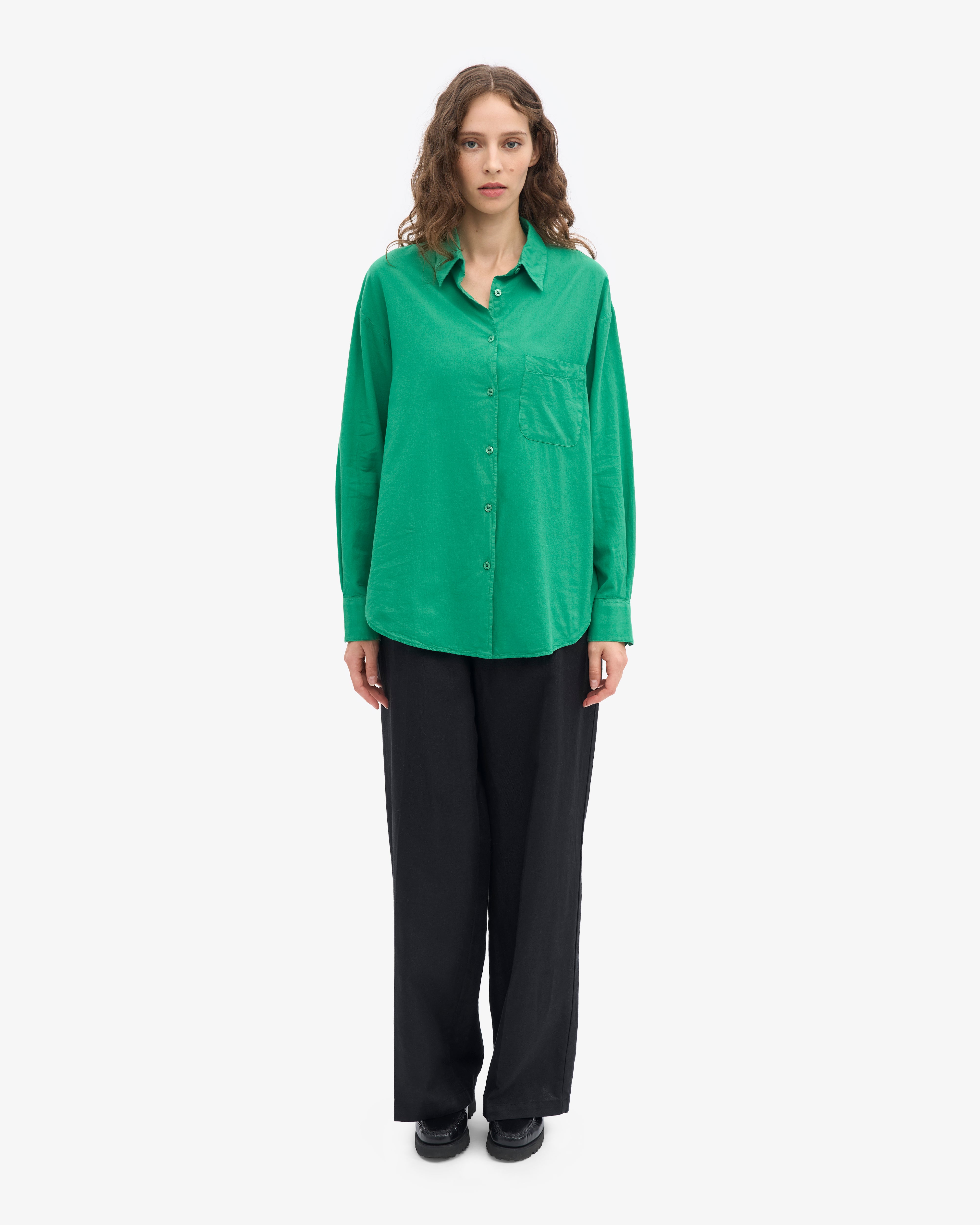 Organic Oversized Shirt - Kelly Green