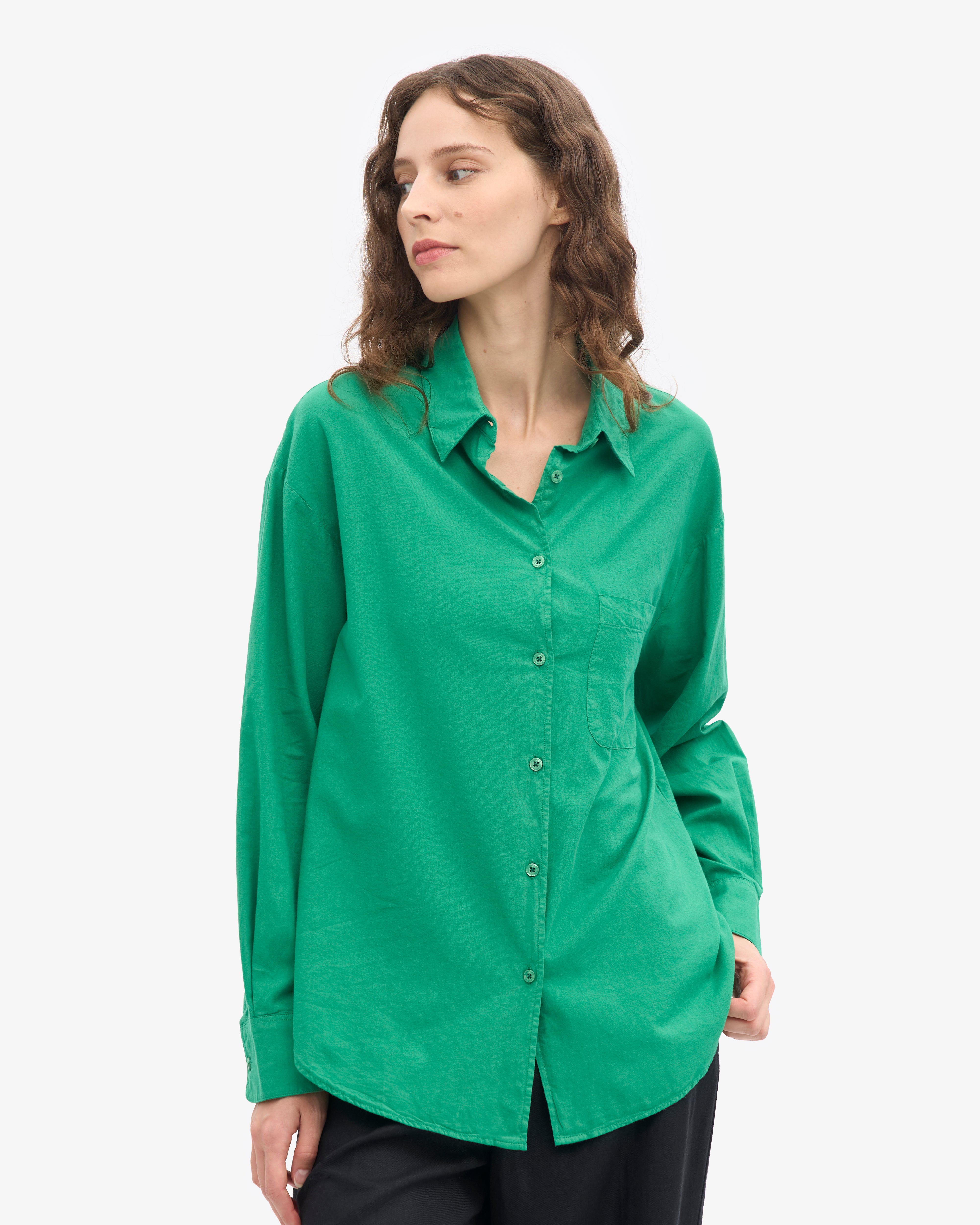Organic Oversized Shirt - Kelly Green