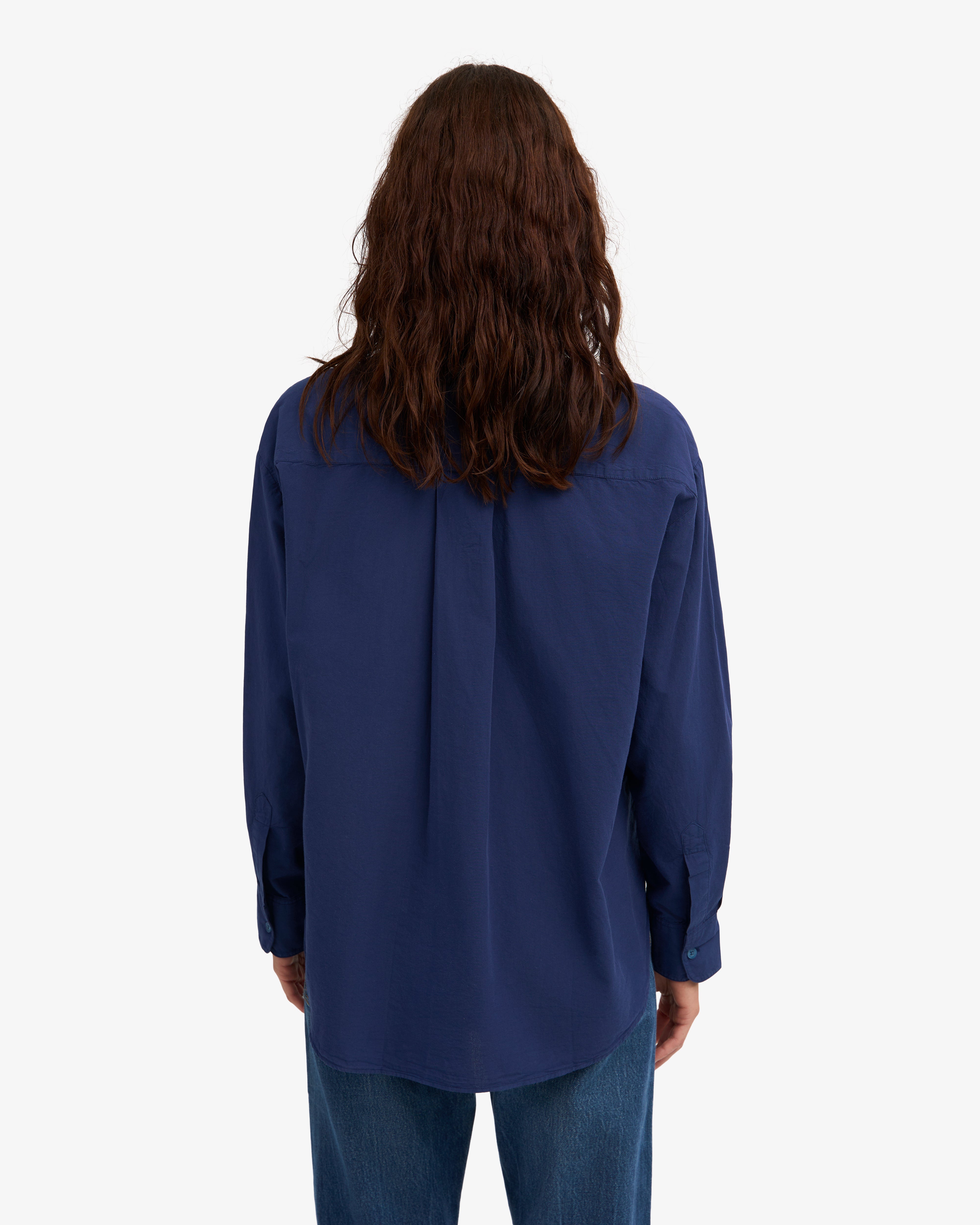 Organic Oversized Shirt - Marine Blue