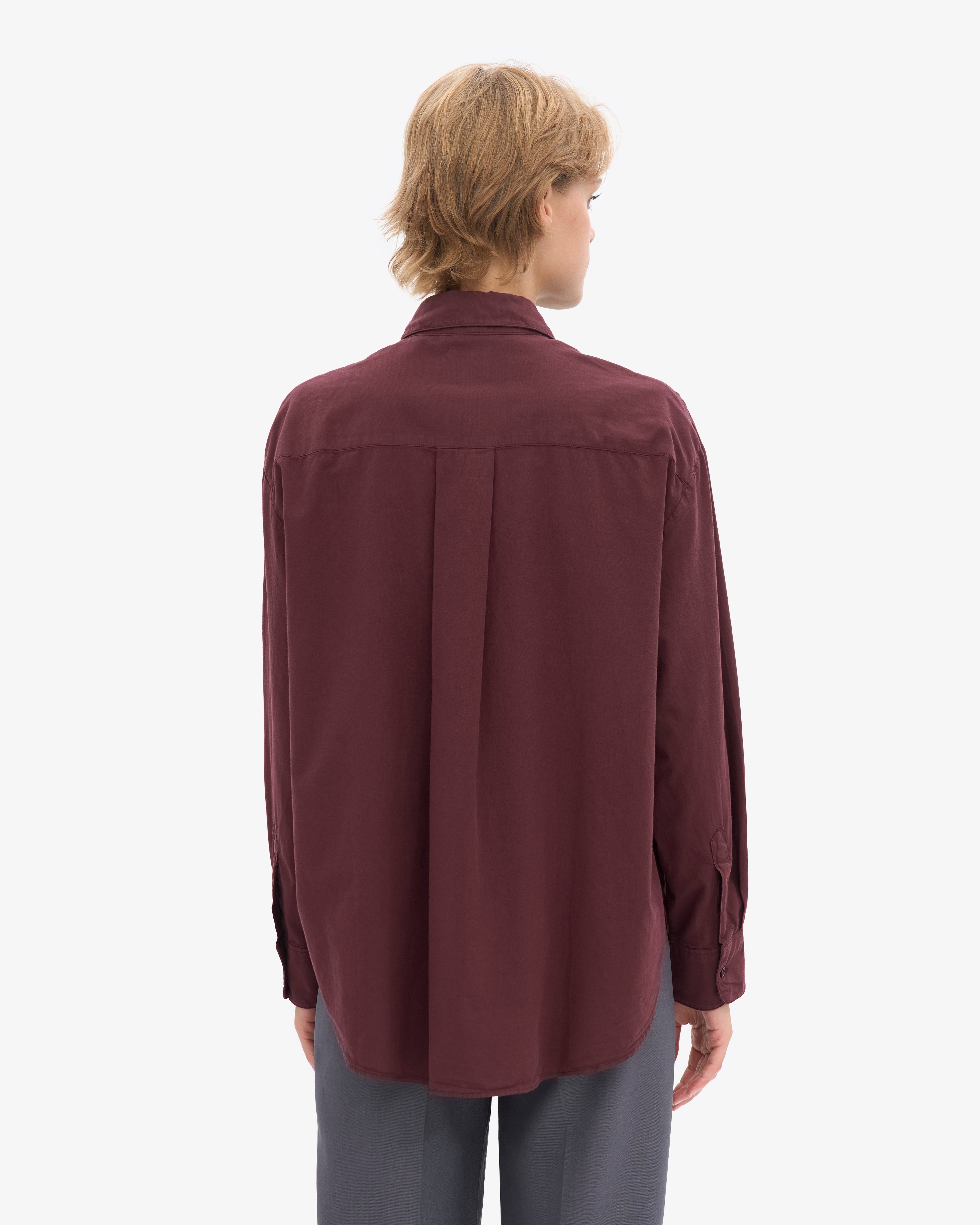 Organic Oversized Shirt - Oxblood Red