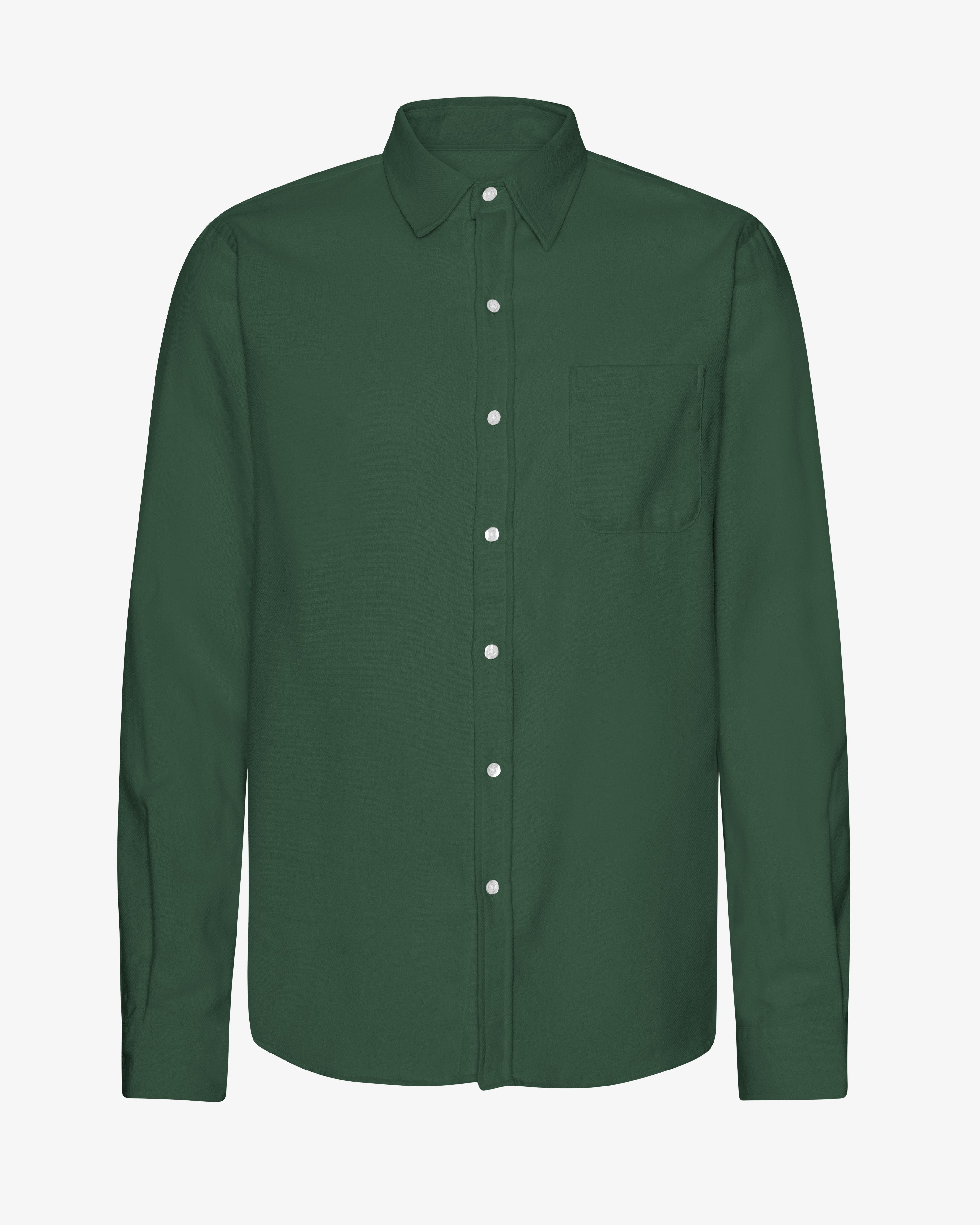 Organic Flannel Shirt - Emerald Green