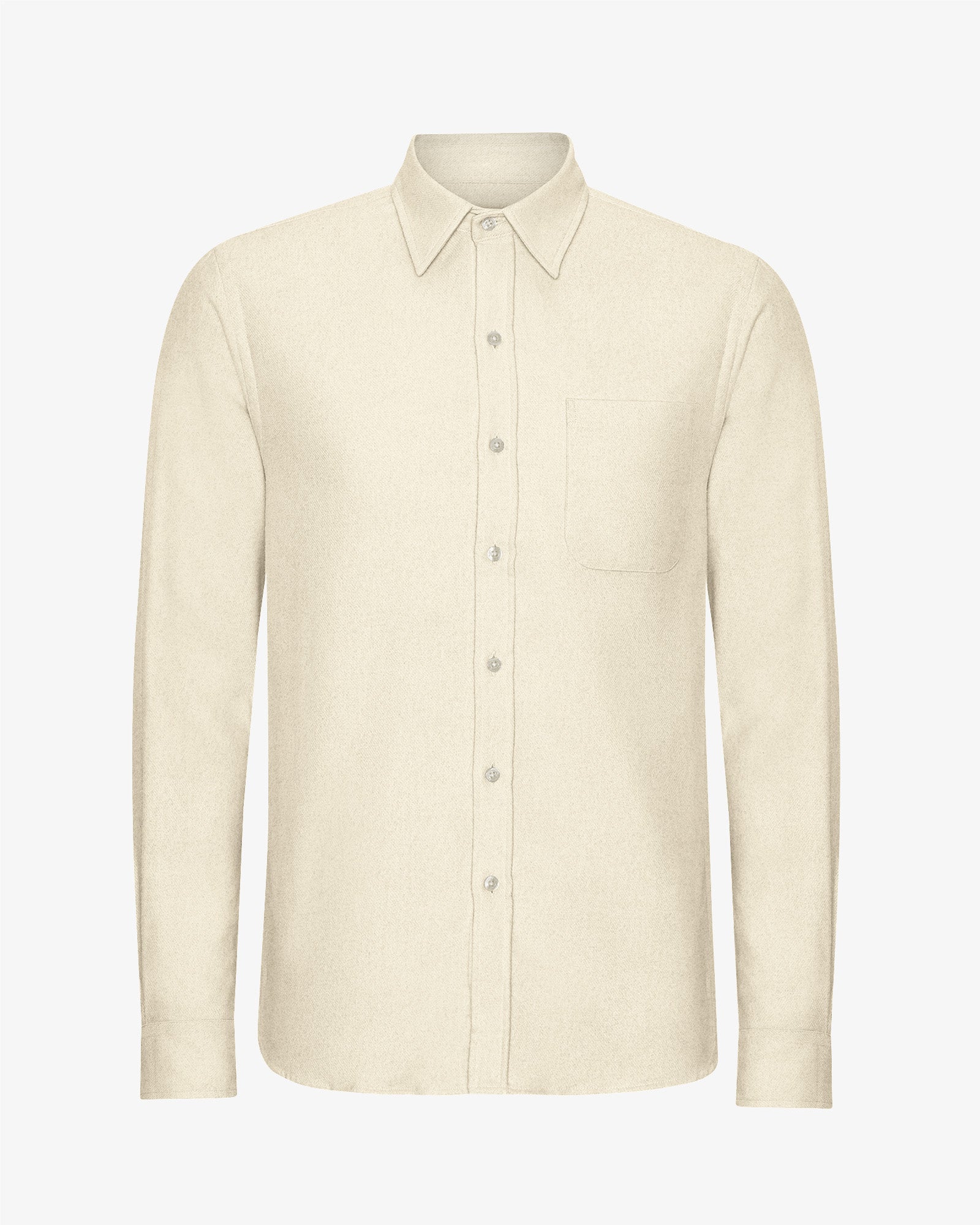 Organic Flannel Shirt - Ivory White