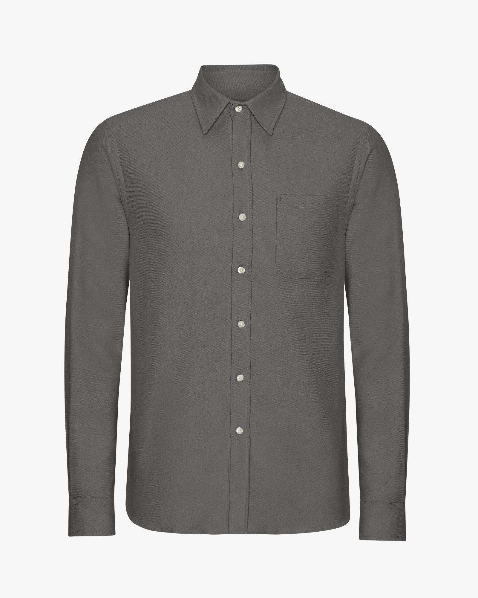 Organic Flannel Shirt - Lava Grey