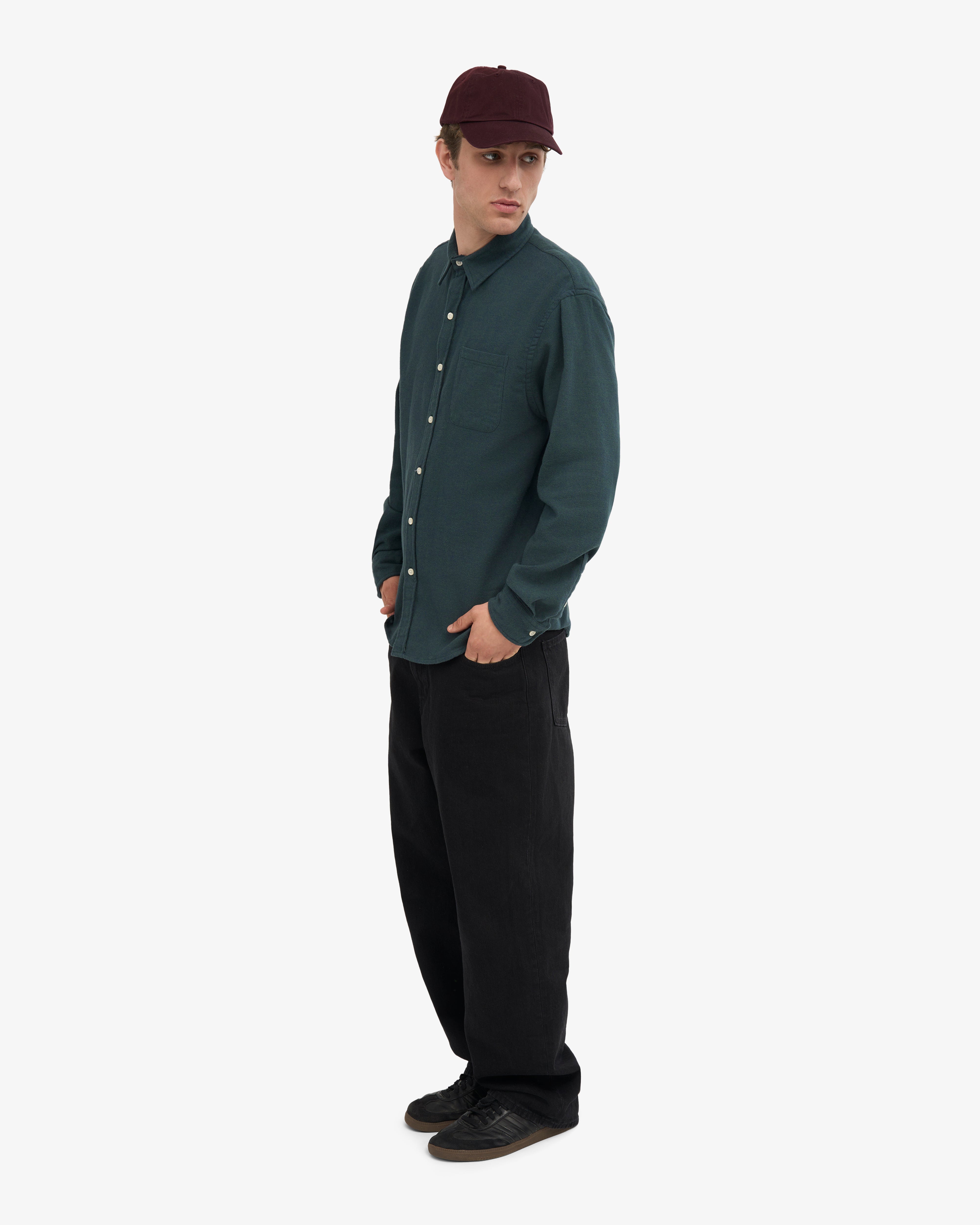 Organic Flannel Shirt - Ocean Green