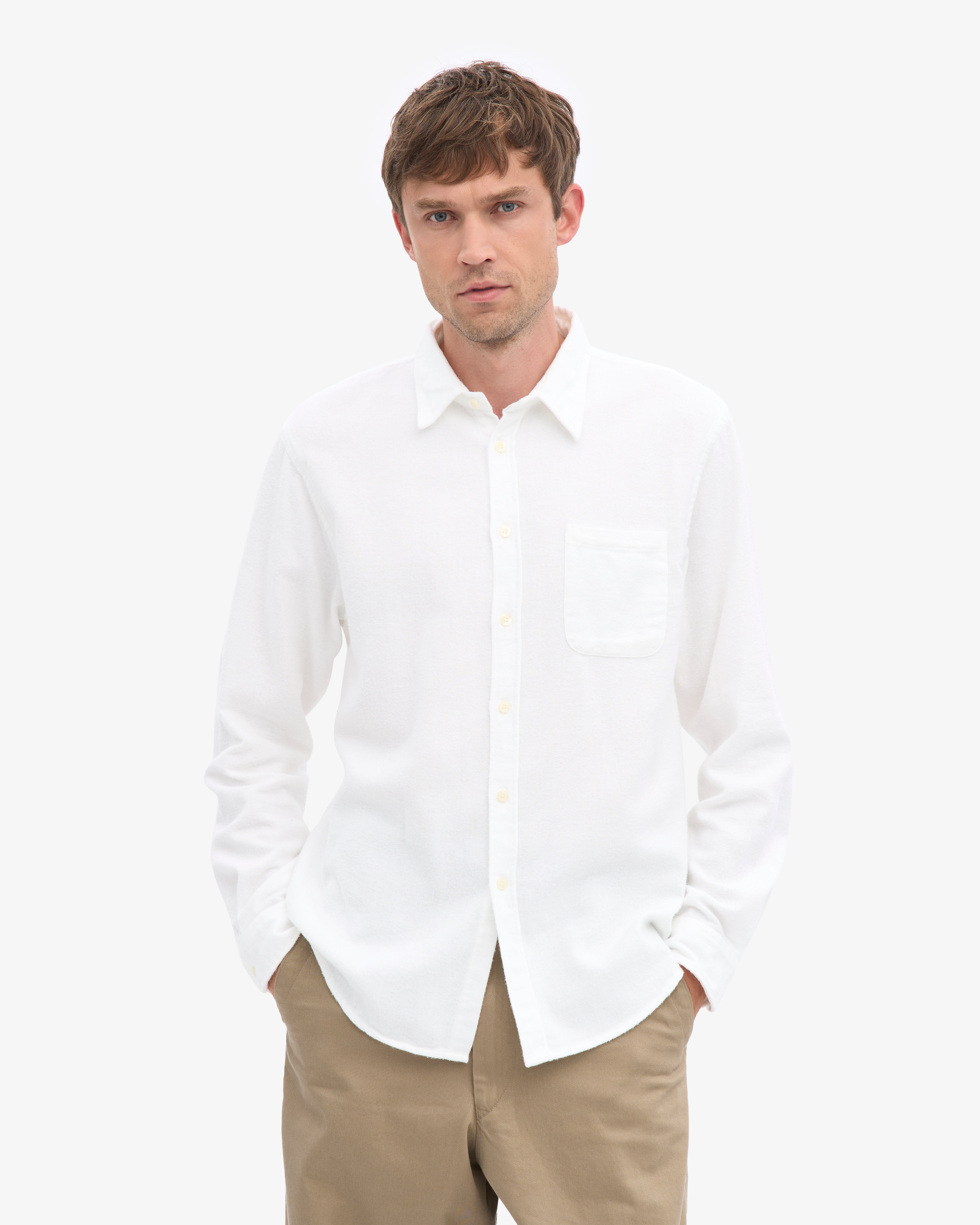 Organic Flannel Shirt - Optical White
