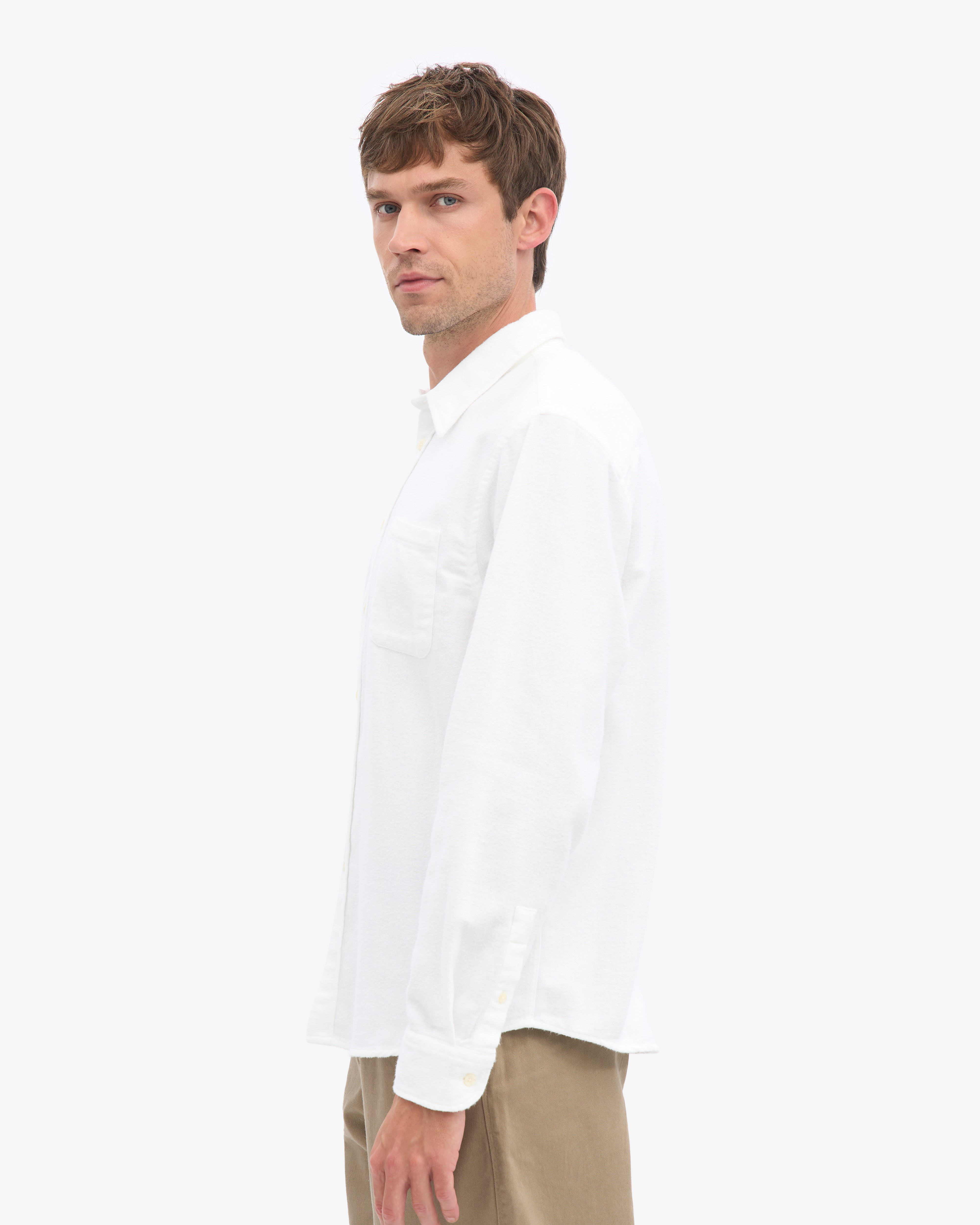 Organic Flannel Shirt - Optical White