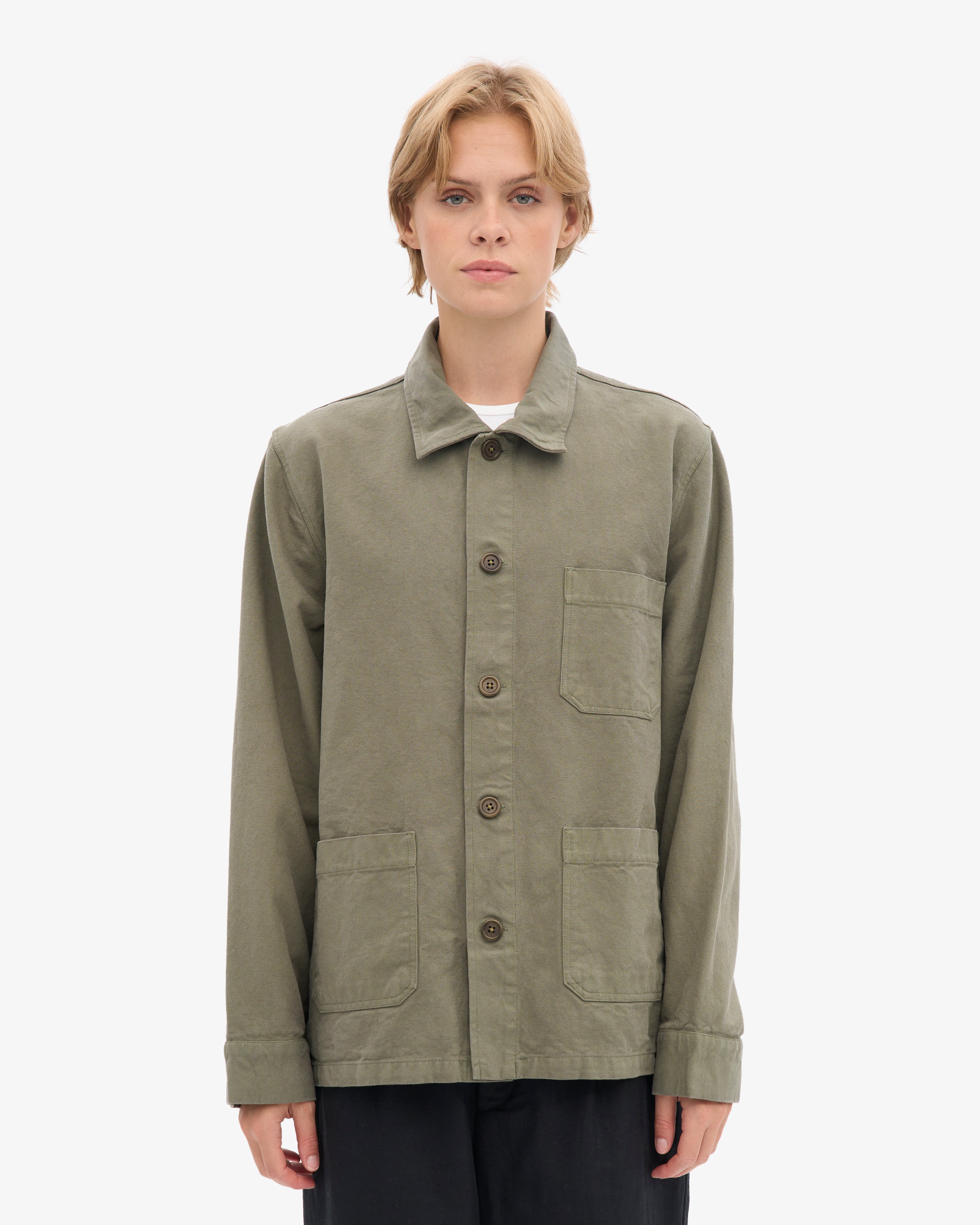 Organic Workwear Jacket - Dusty Olive