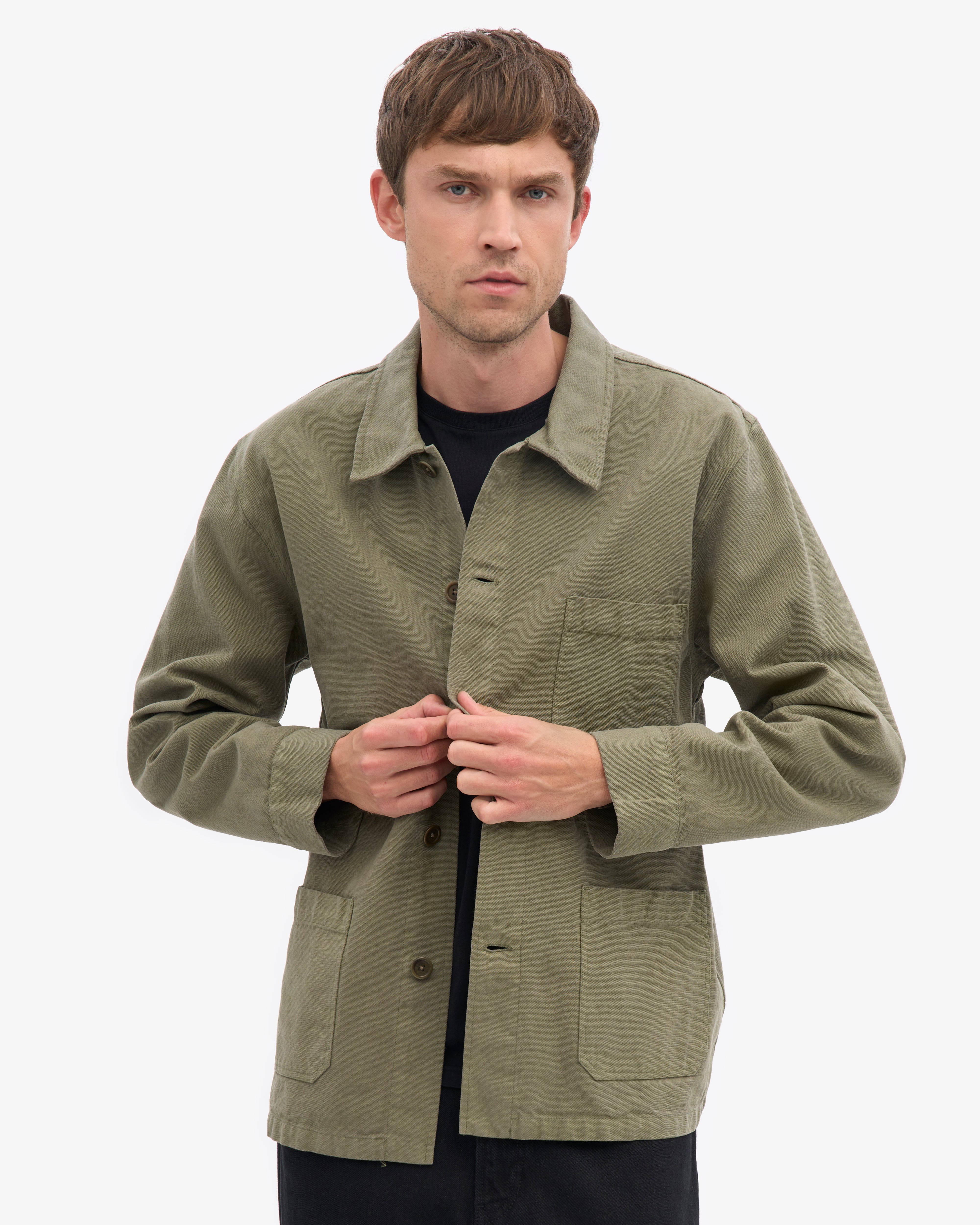 Organic Workwear Jacket - Dusty Olive