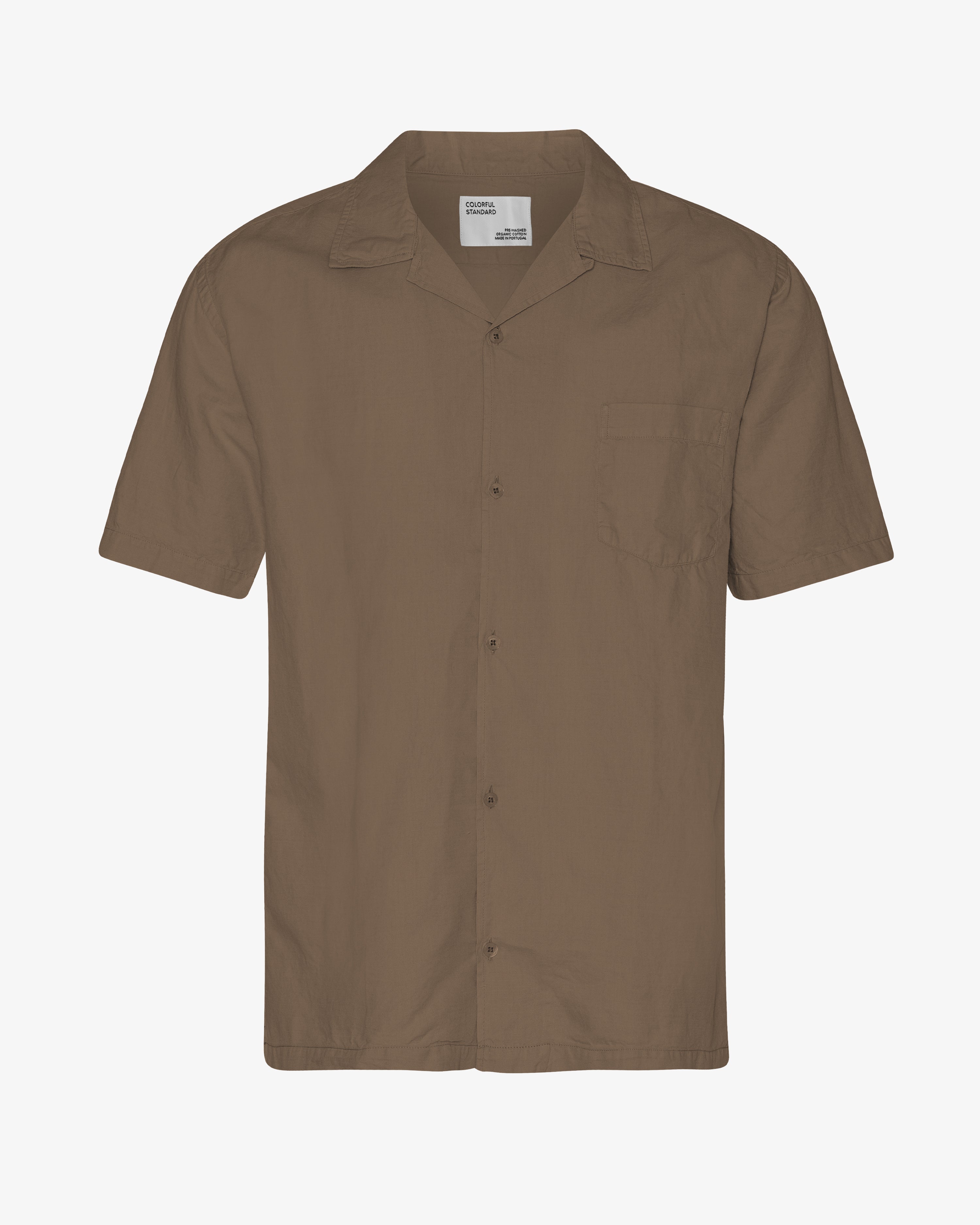 Linen Short Sleeved Shirt - Cedar Brown