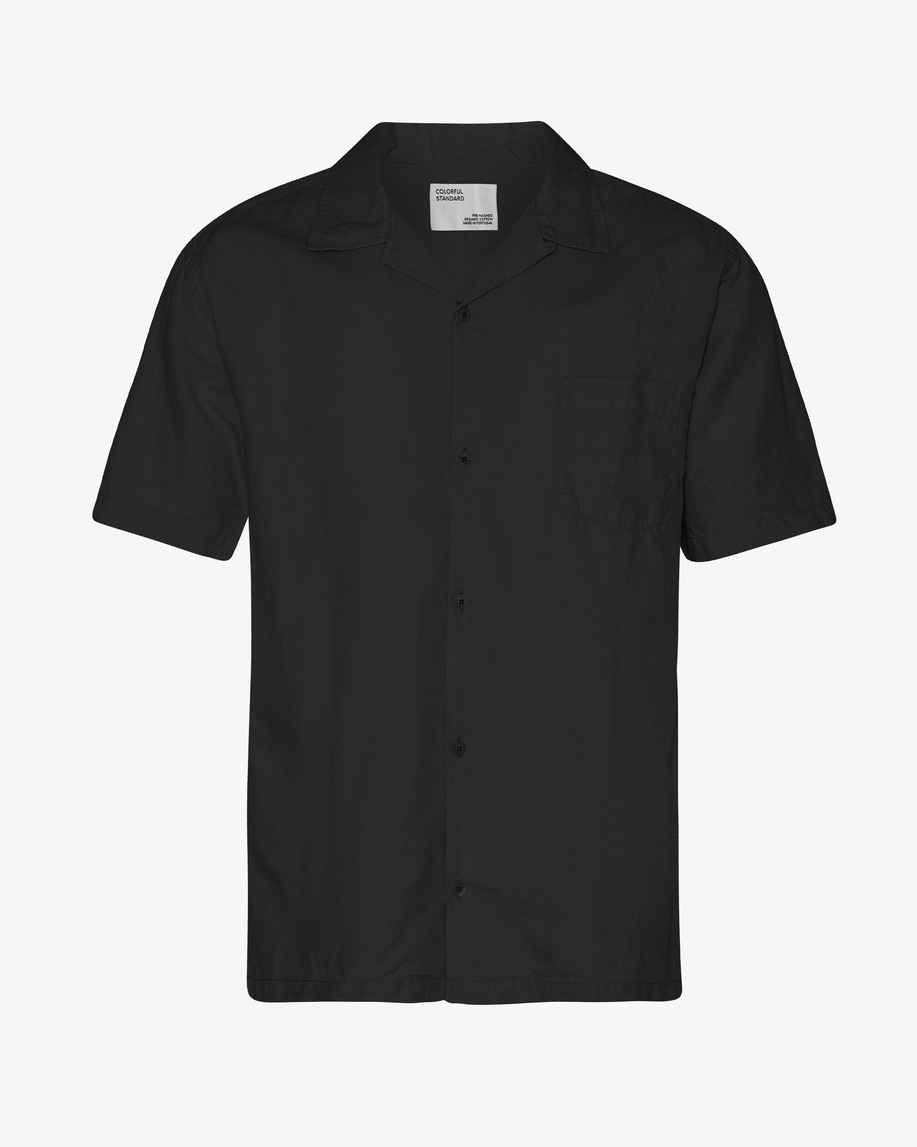 Linen Short Sleeved Shirt - Deep Black