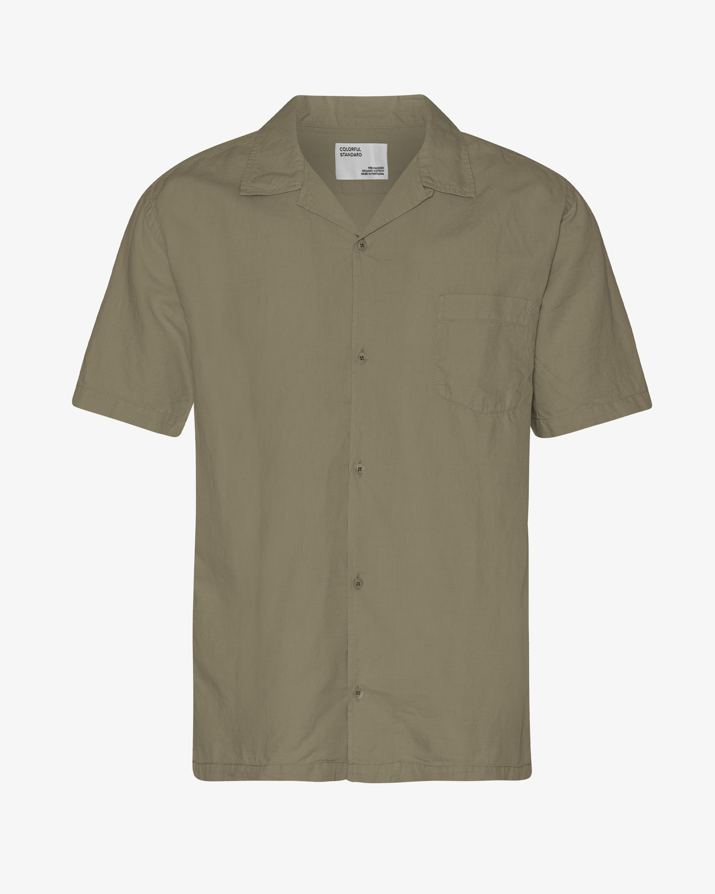 Linen Short Sleeved Shirt - Dusty Olive