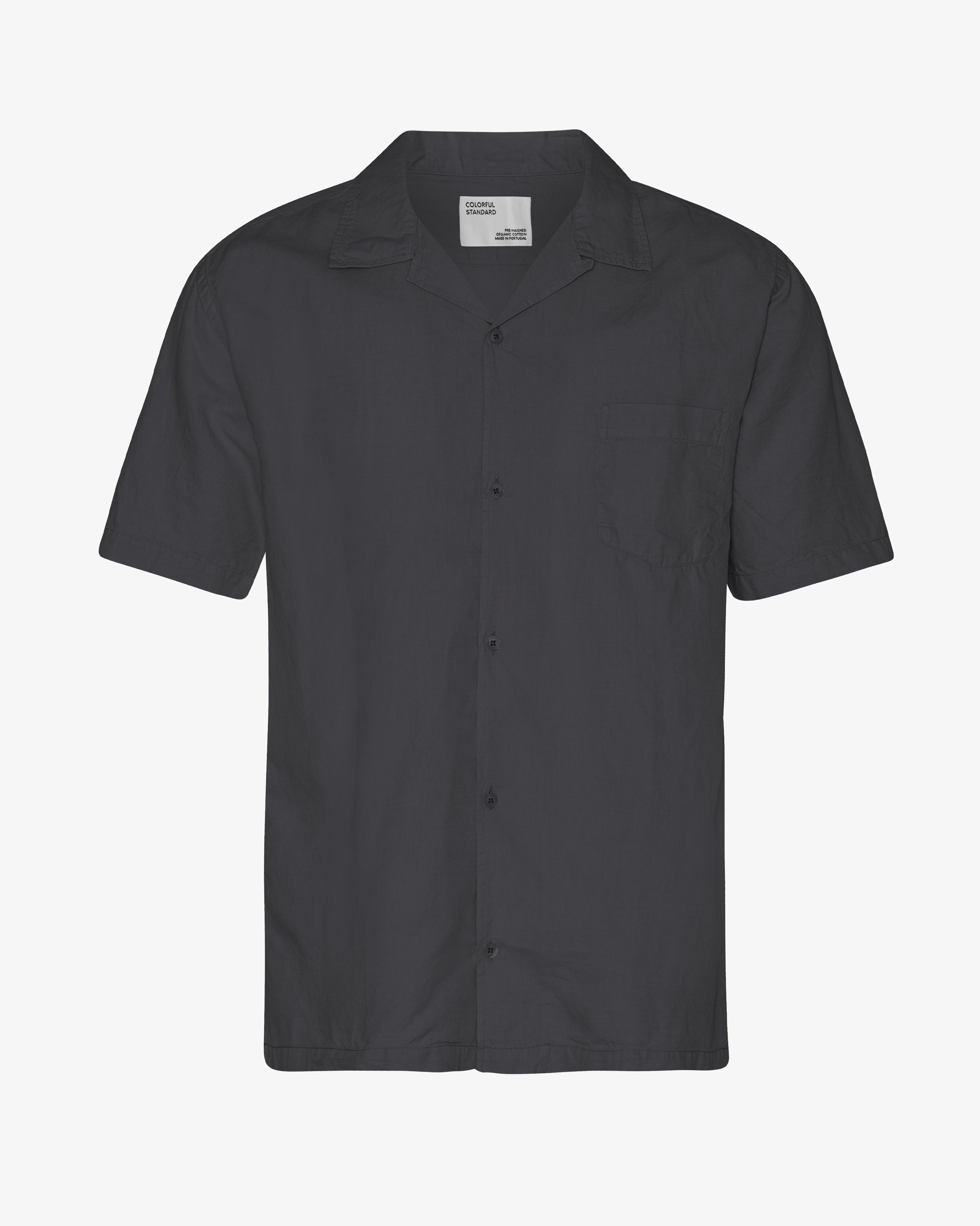 Linen Short Sleeved Shirt - Lava Grey