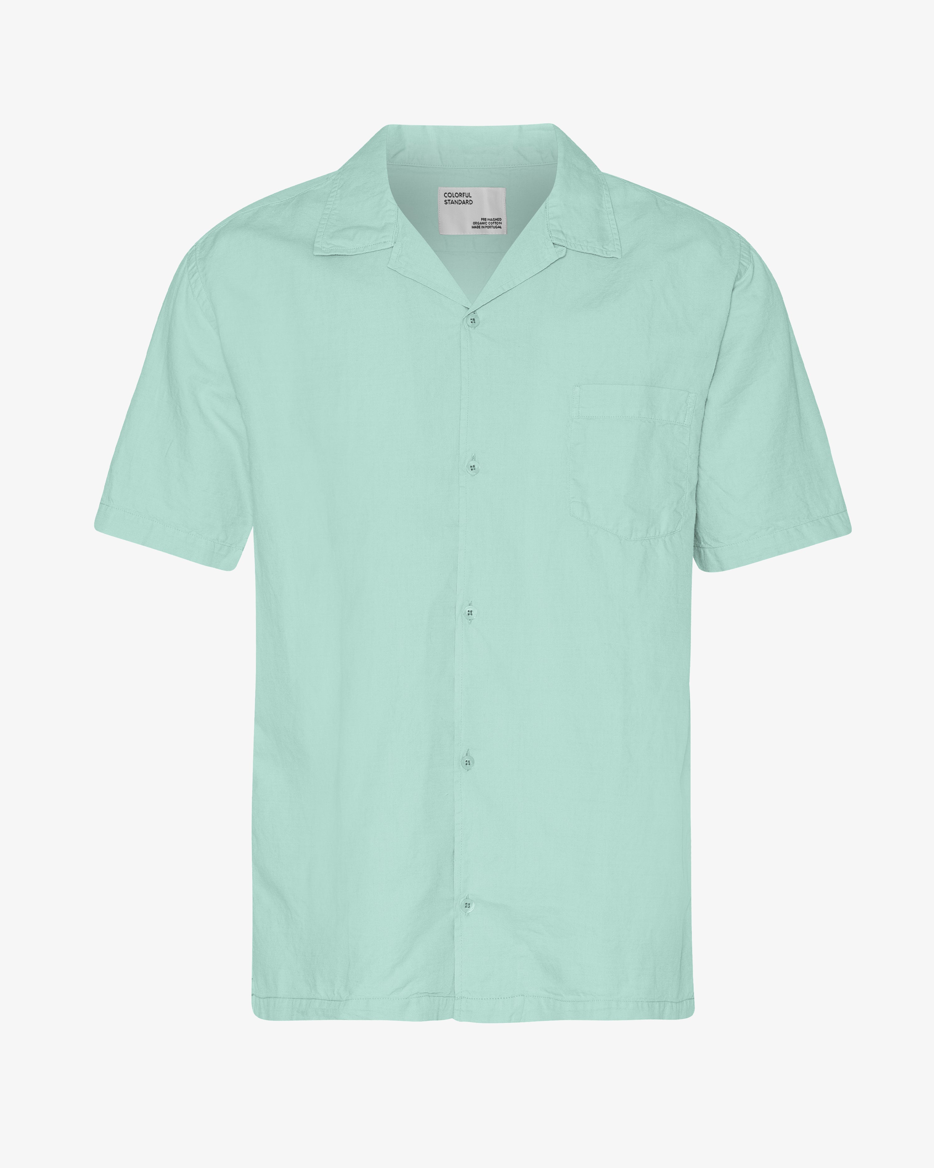 Linen Short Sleeved Shirt - Light Aqua