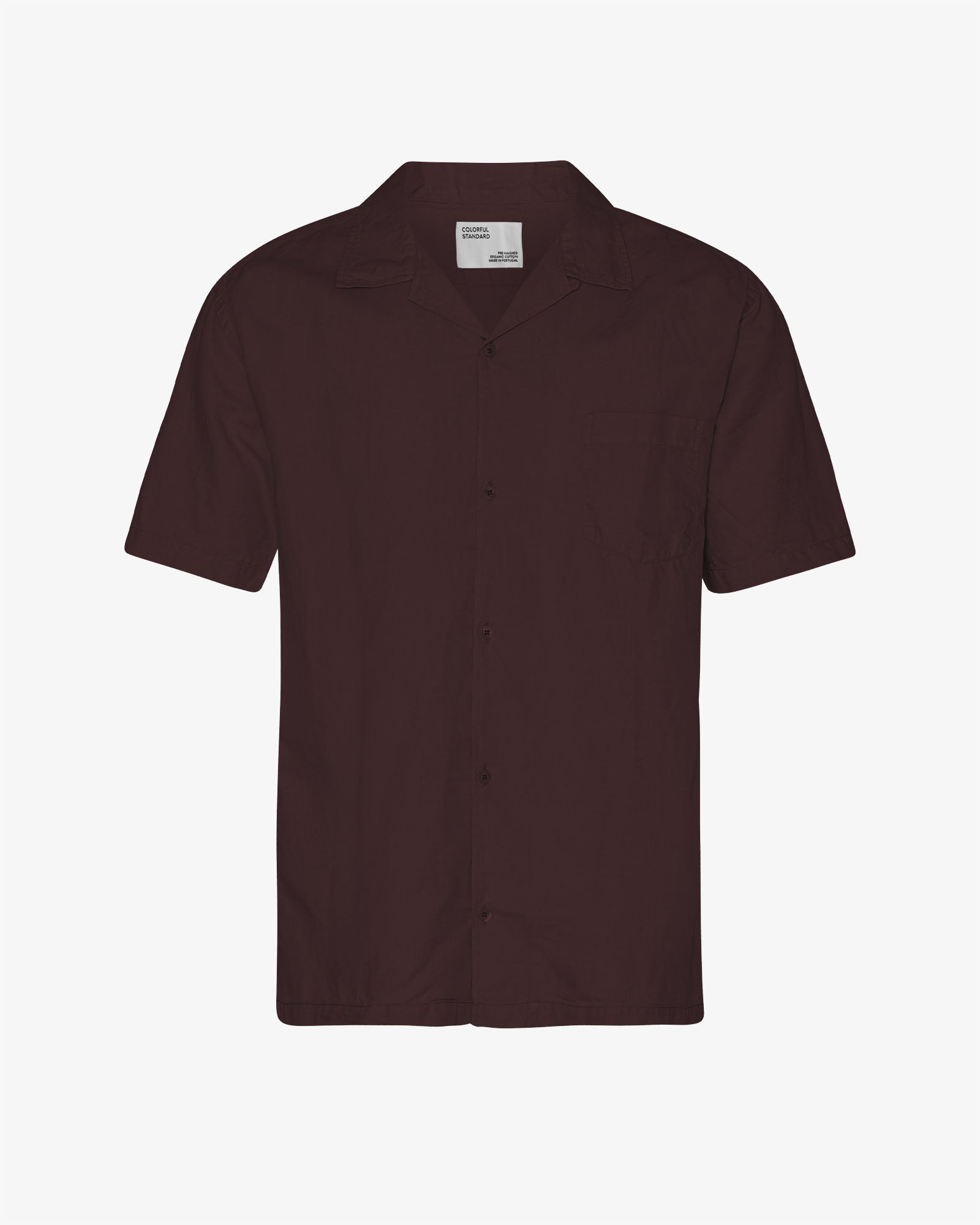 Linen Short Sleeved Shirt - Oxblood Red
