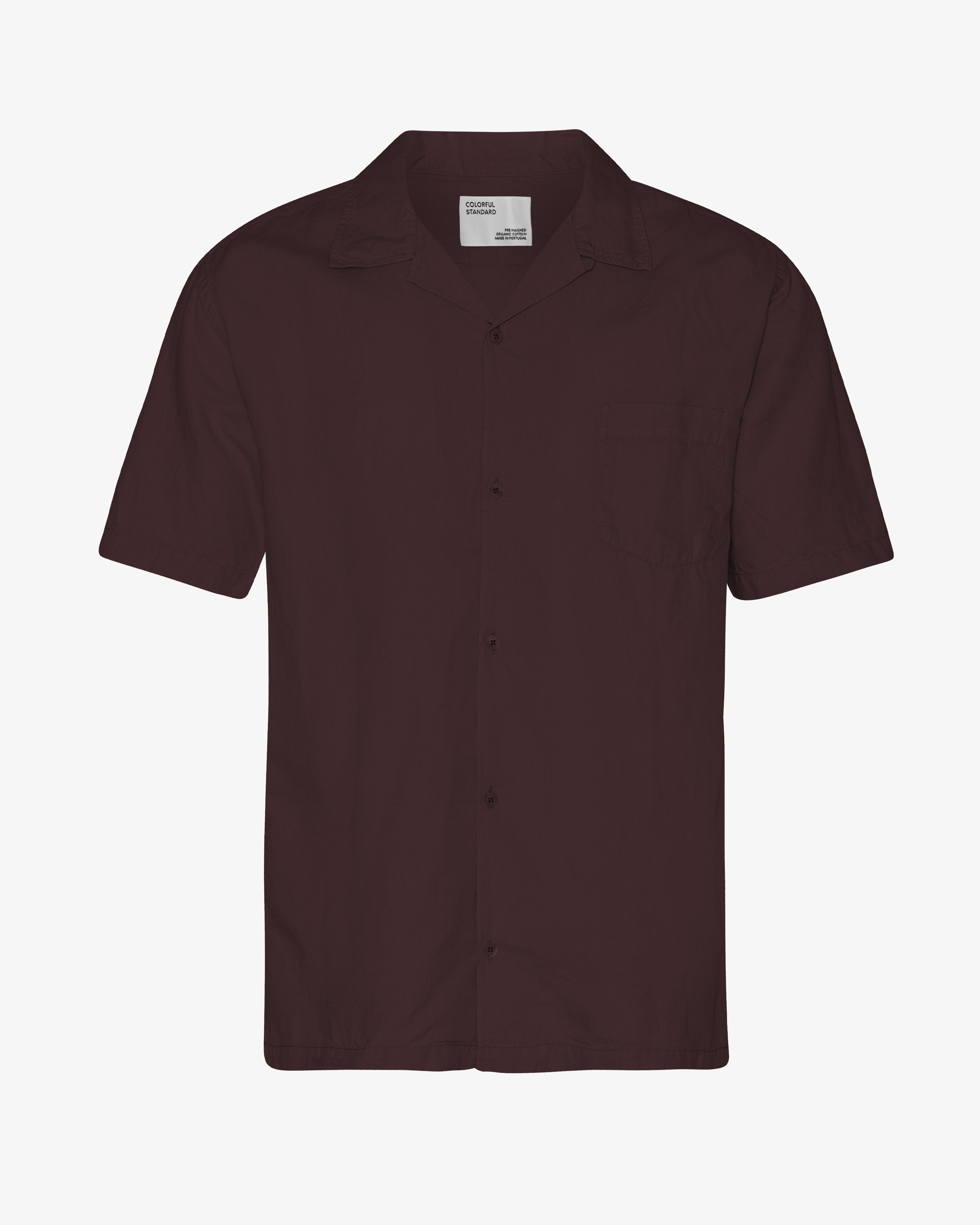 Linen Short Sleeved Shirt - Oxblood Red